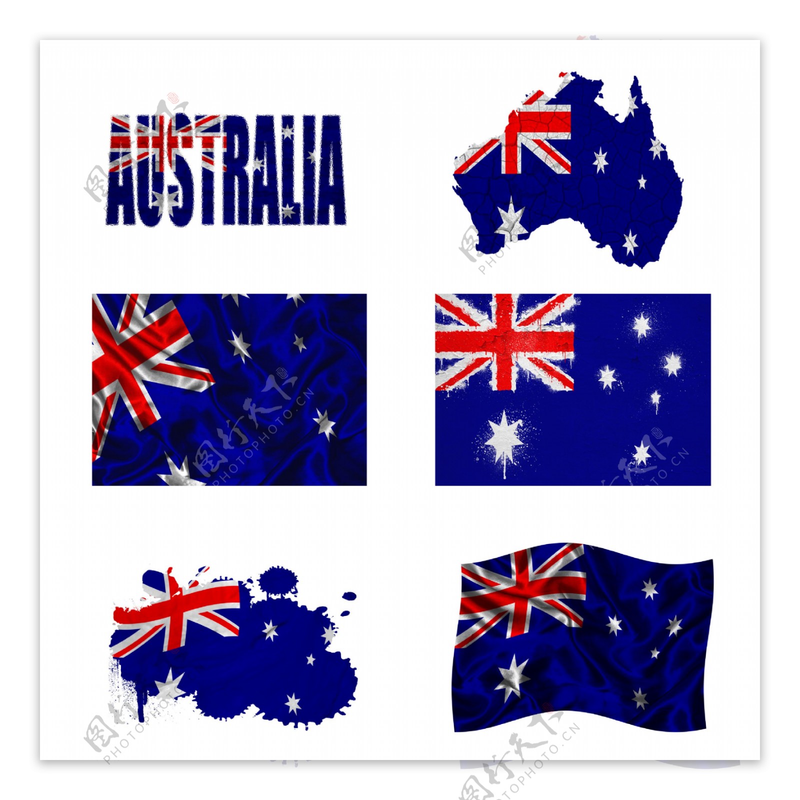 澳大利亚国旗地图图片
