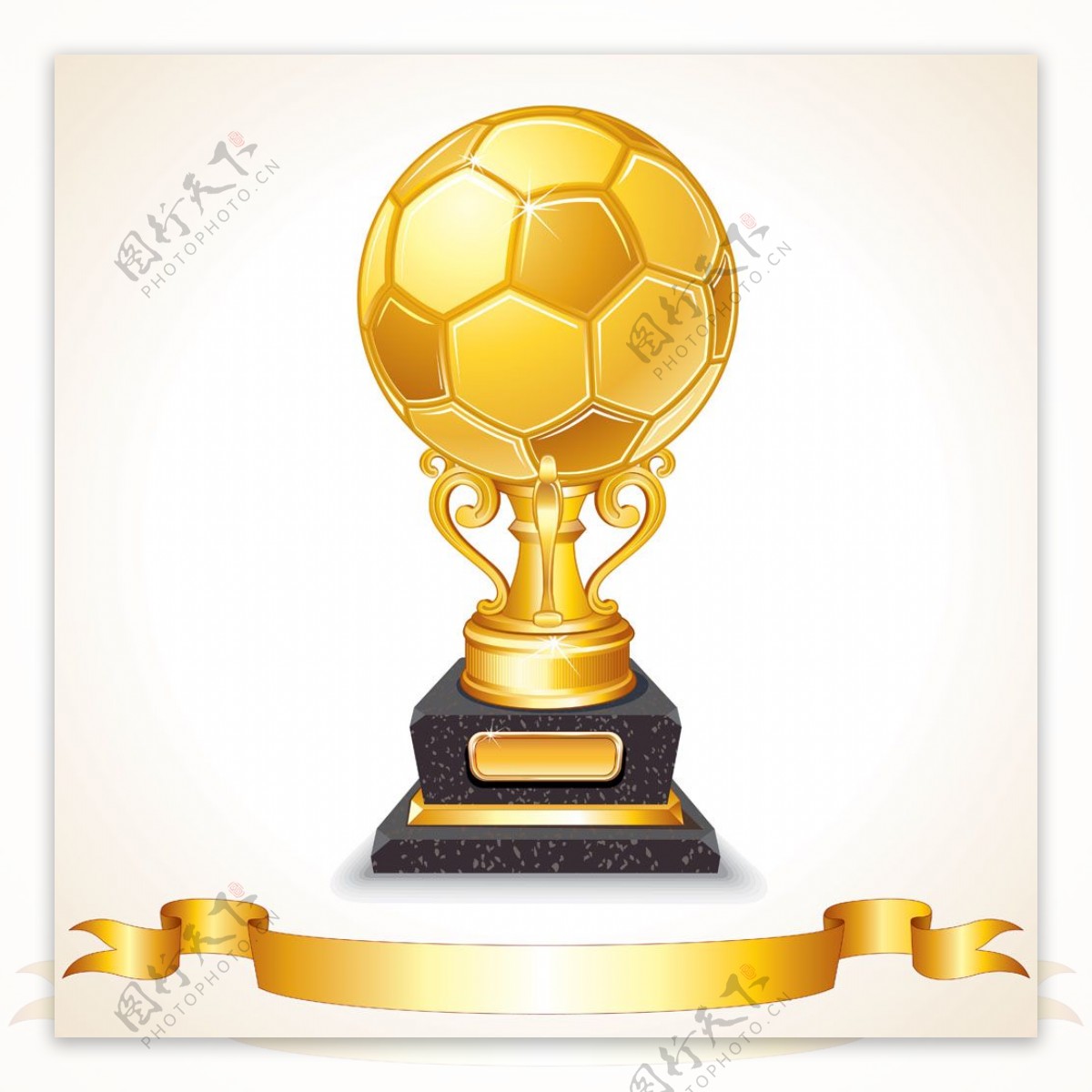 金色足球奖杯图片