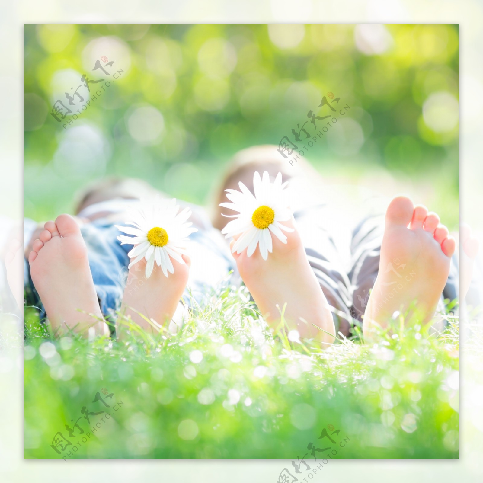 小脚丫与花朵图片