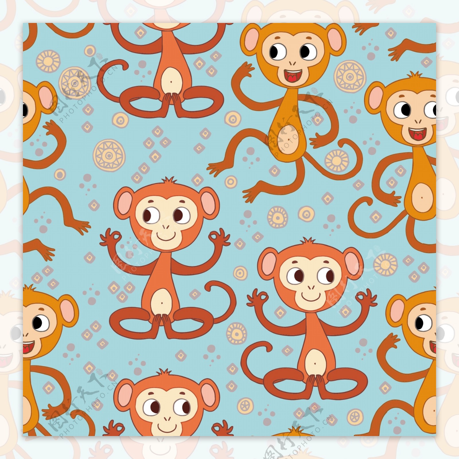 猴子矢量图图片