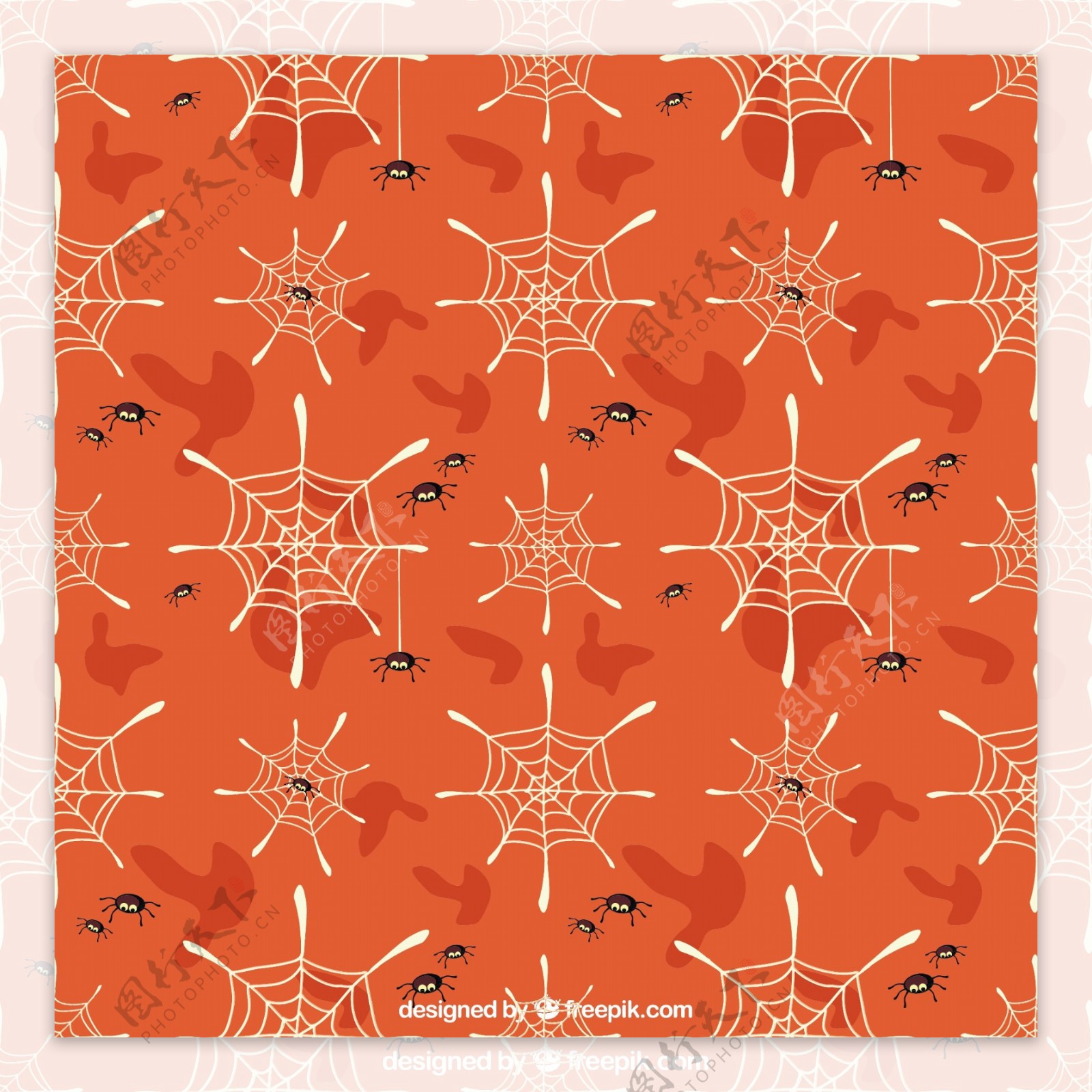 橙色蜘蛛网模式