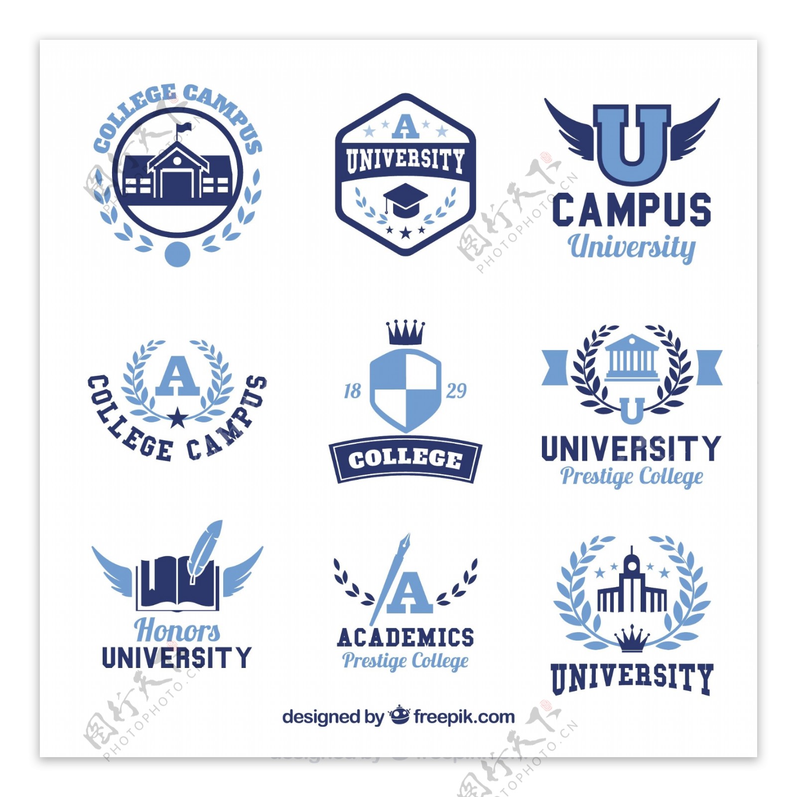 大学九标志的集合