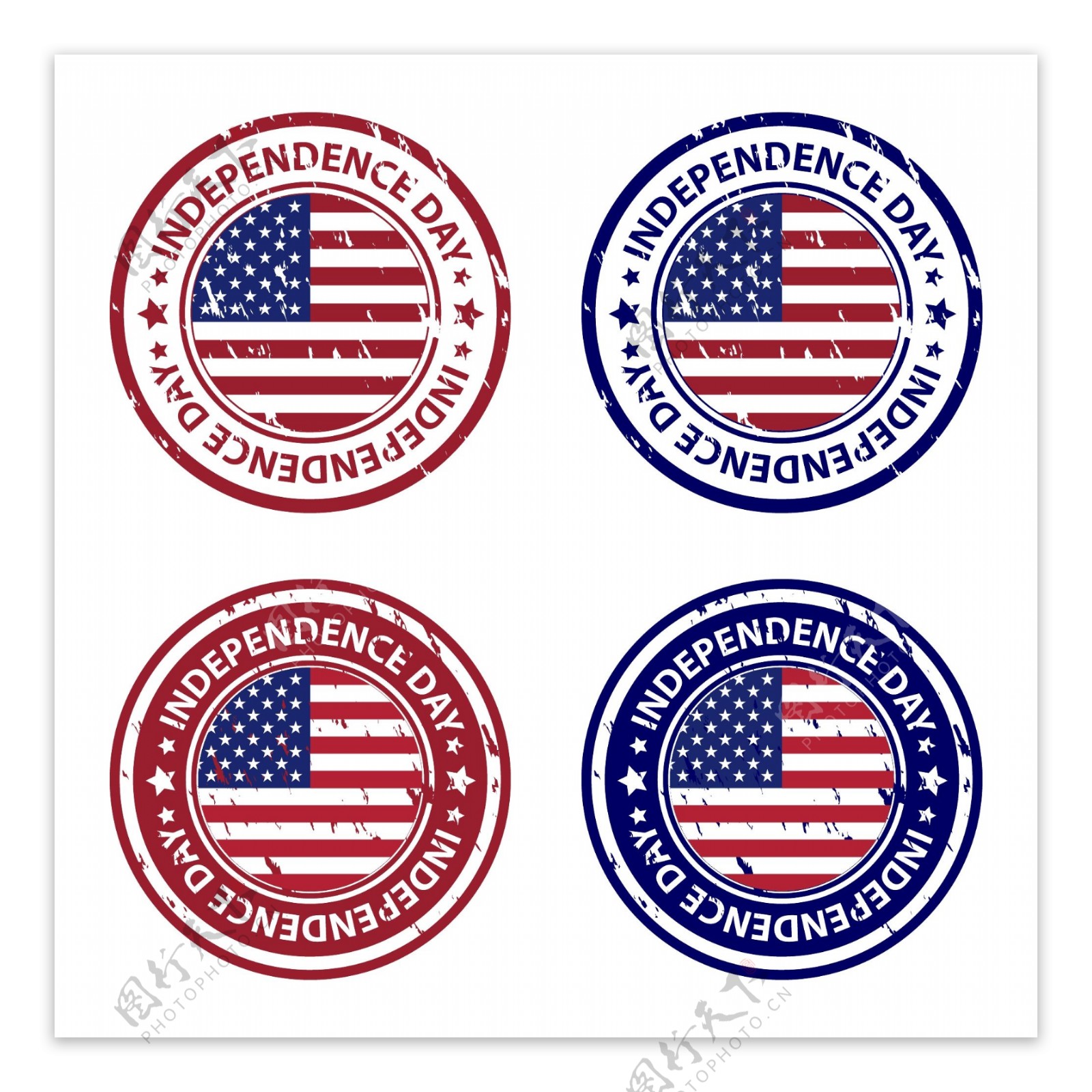 圆形美国独立日标志