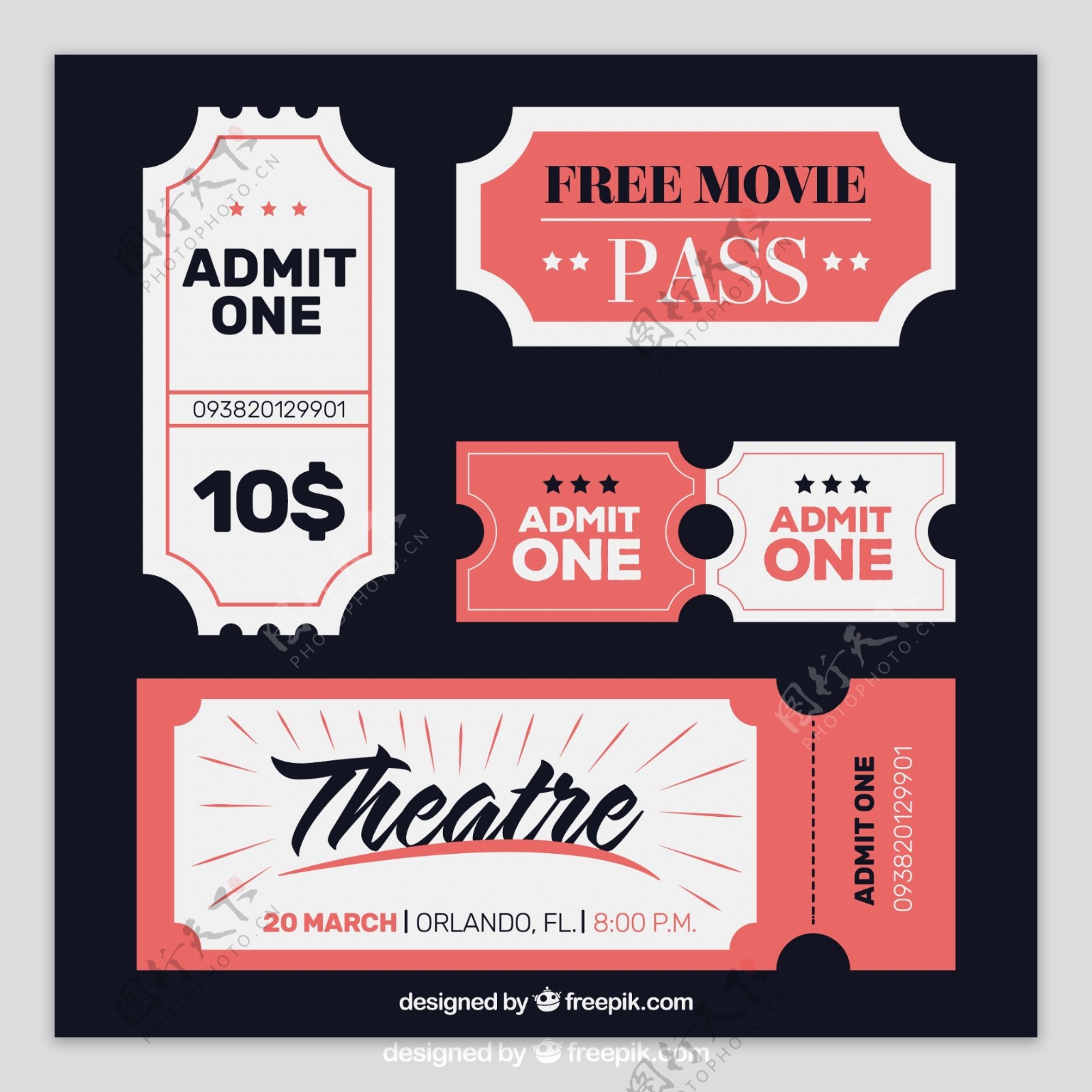 老式剧院和电影票