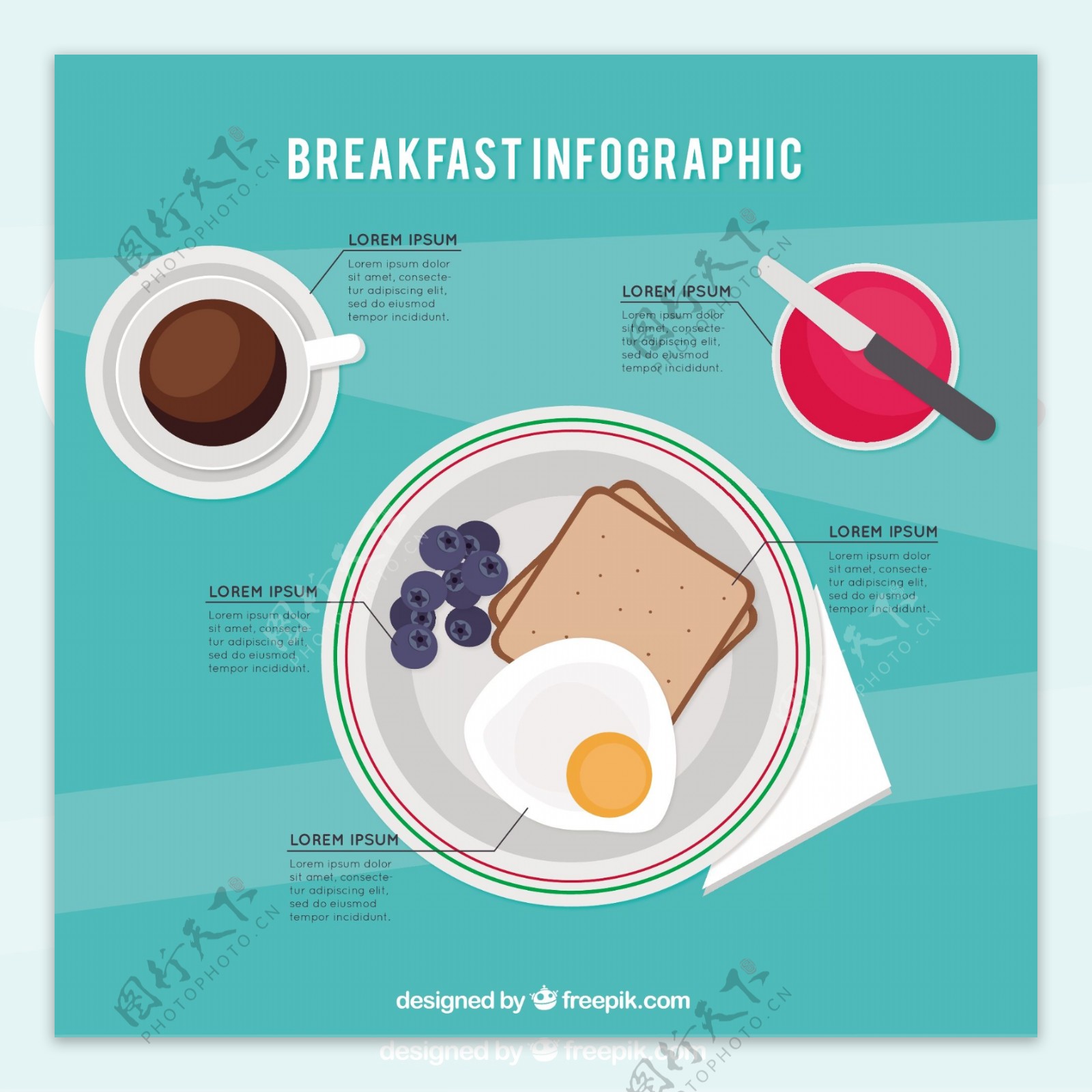在平面设计的早餐图片