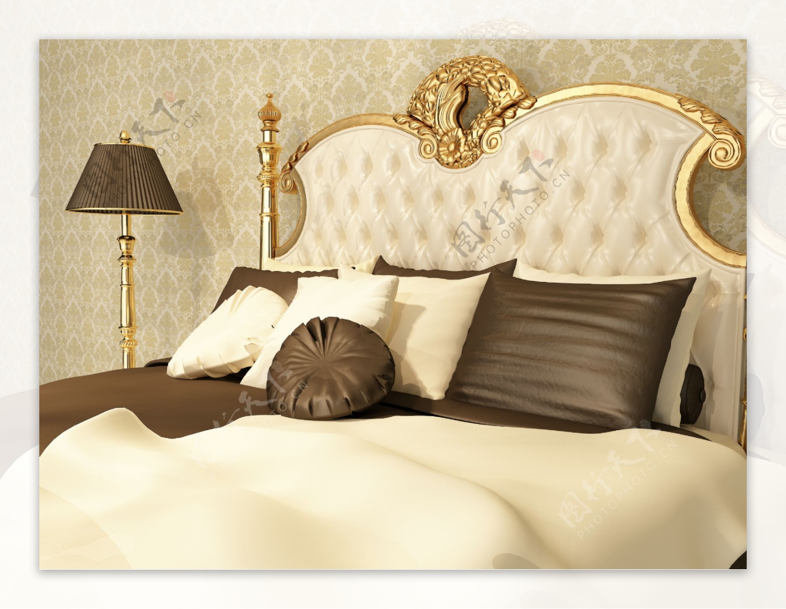 欧式双人床卧室效果图图片