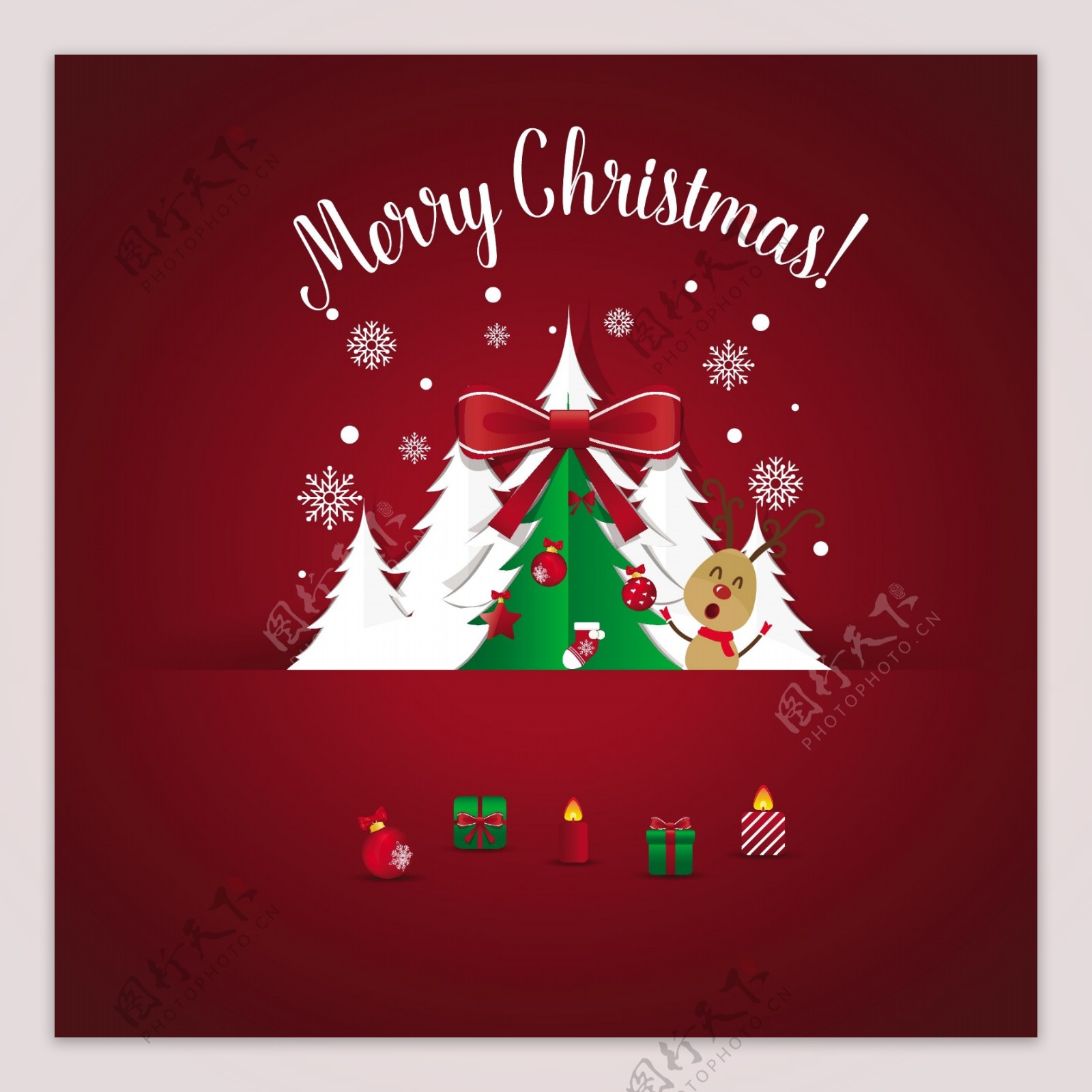 圣诞装饰树木背景设计