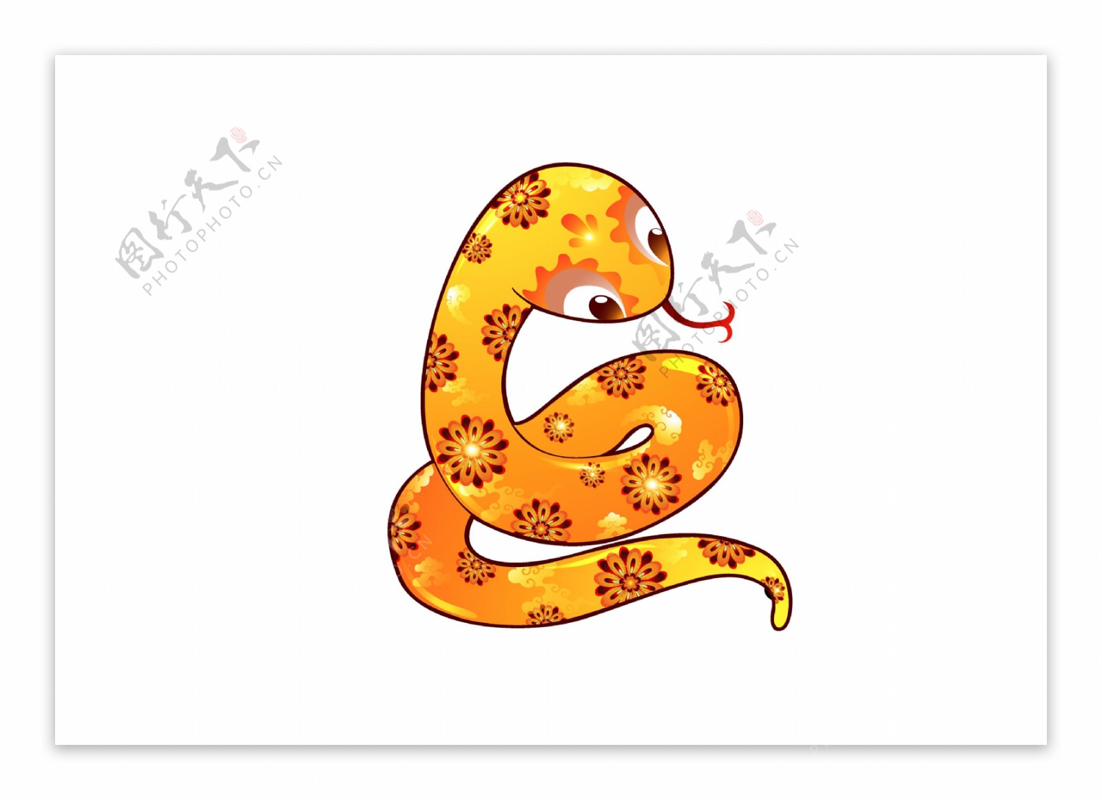 可爱卡通金蛇图片
