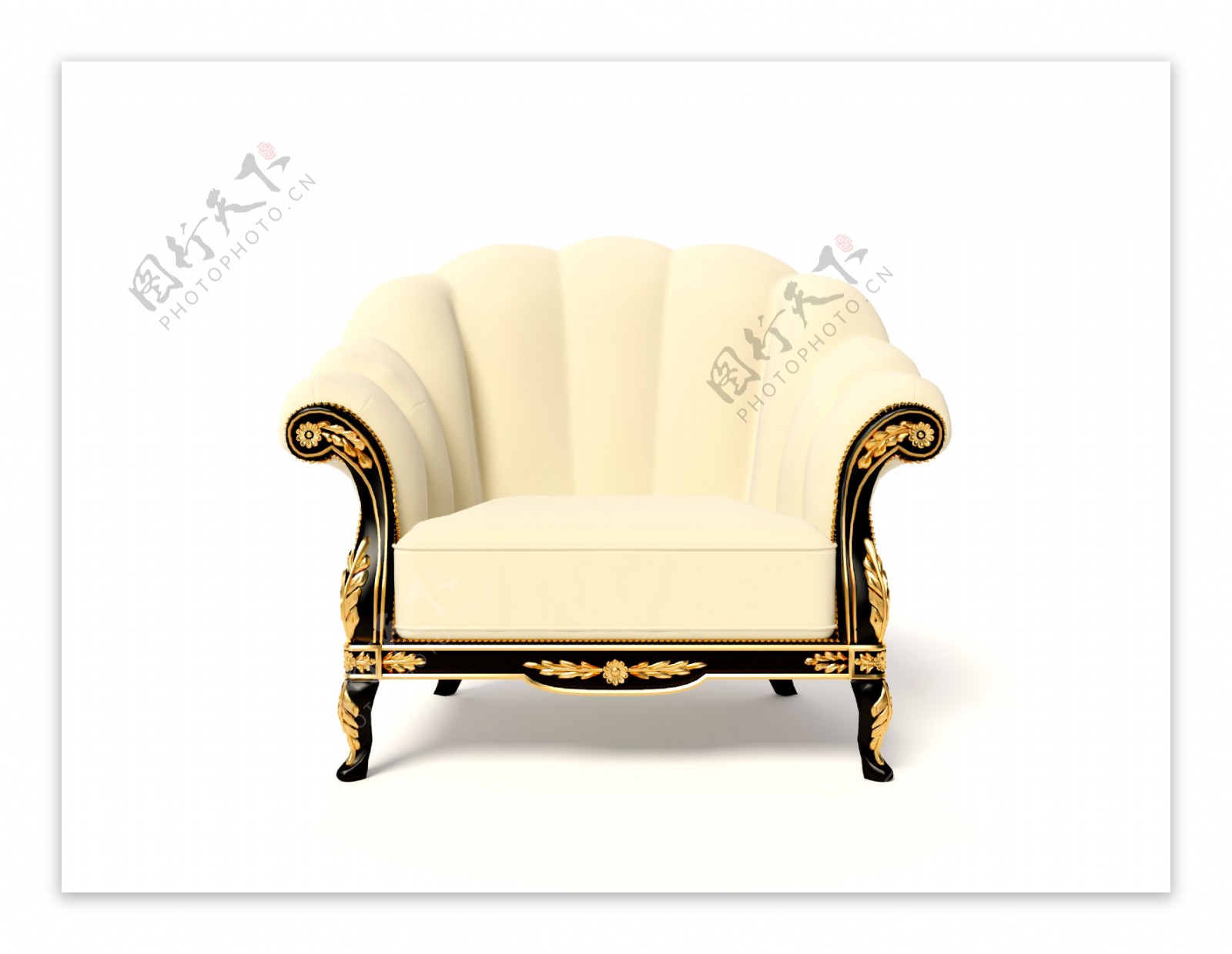 乳白色欧式沙发椅图片