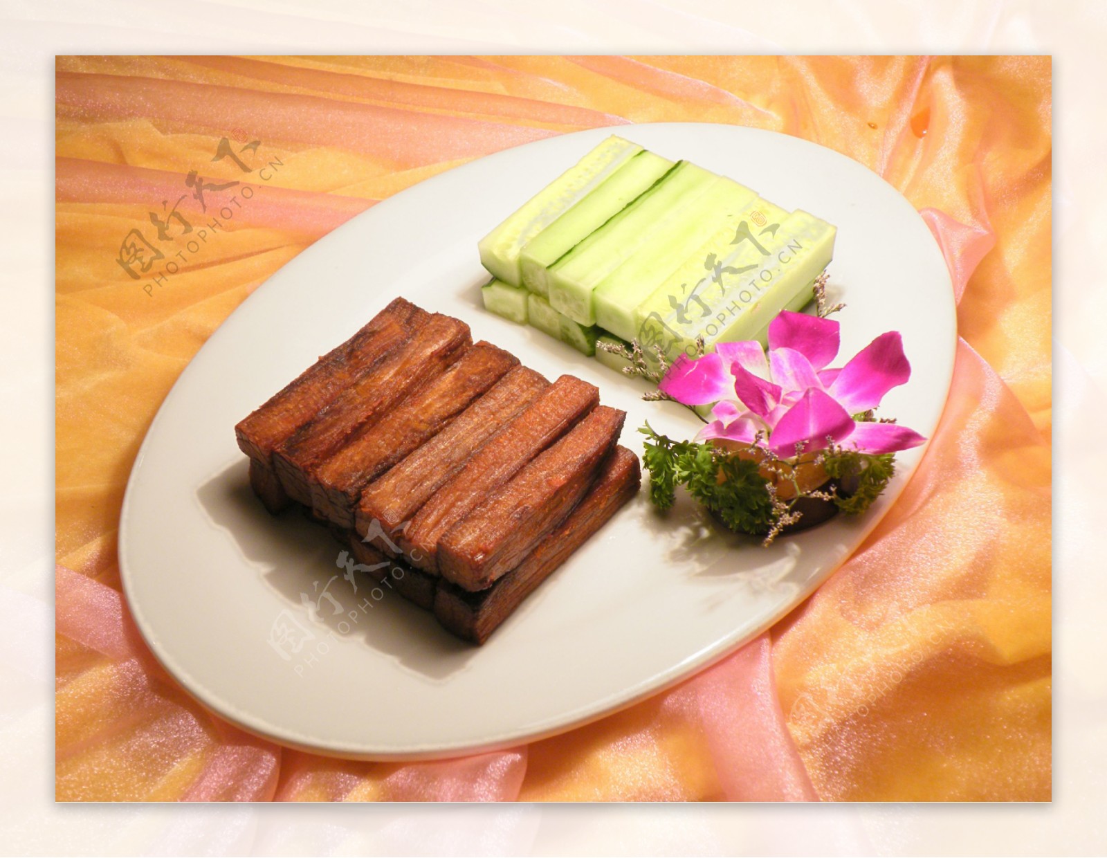 国内美食豆腐干与青瓜图片