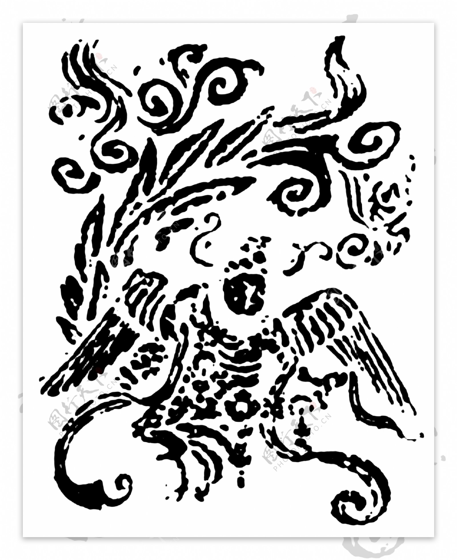凤青铜纹饰传统图案0067
