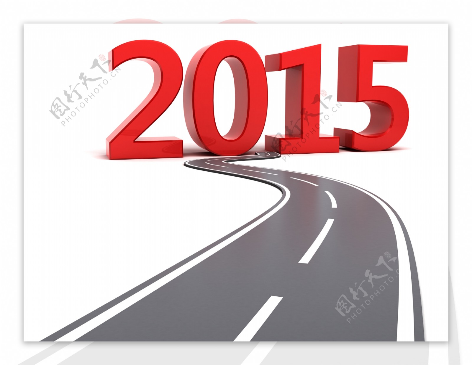 红色立体2015与公路图片