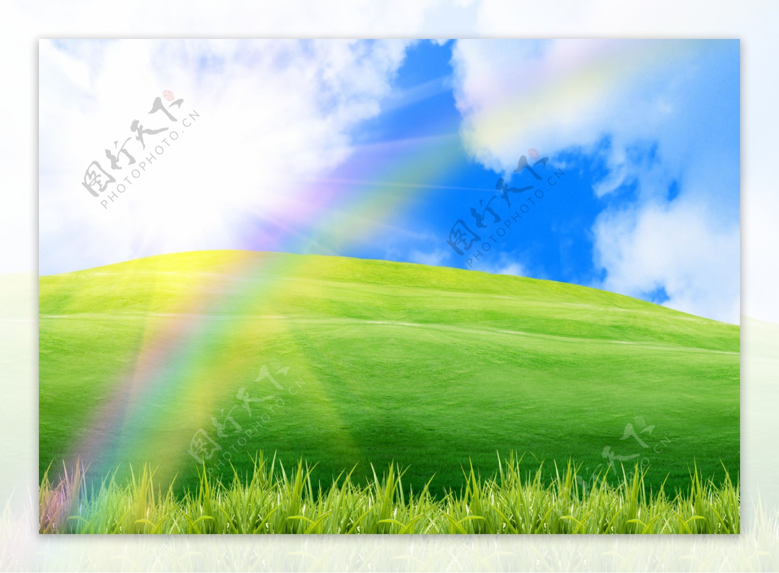 草原与彩虹图片素材