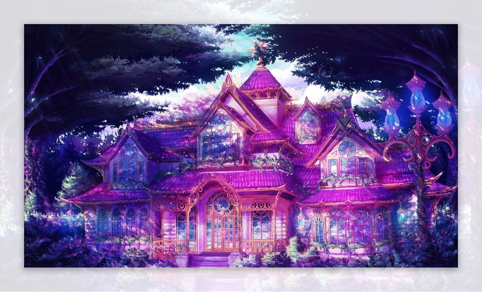 梦幻紫色城堡图片