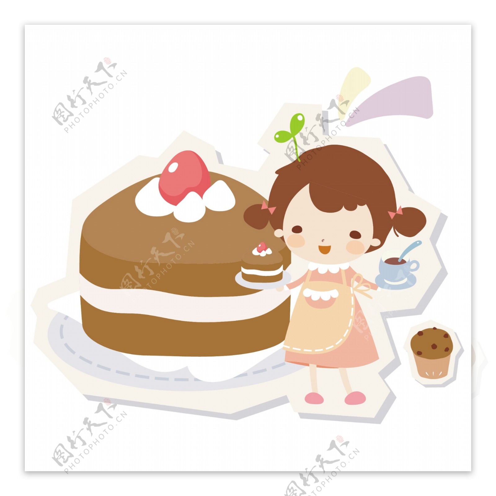 蛋糕与女孩