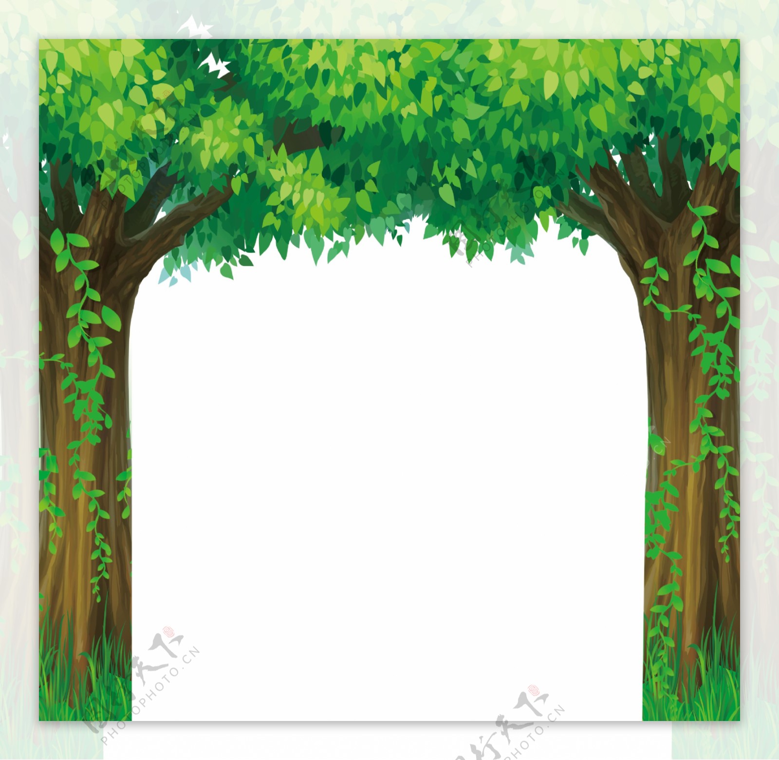 绿色树木背景墙