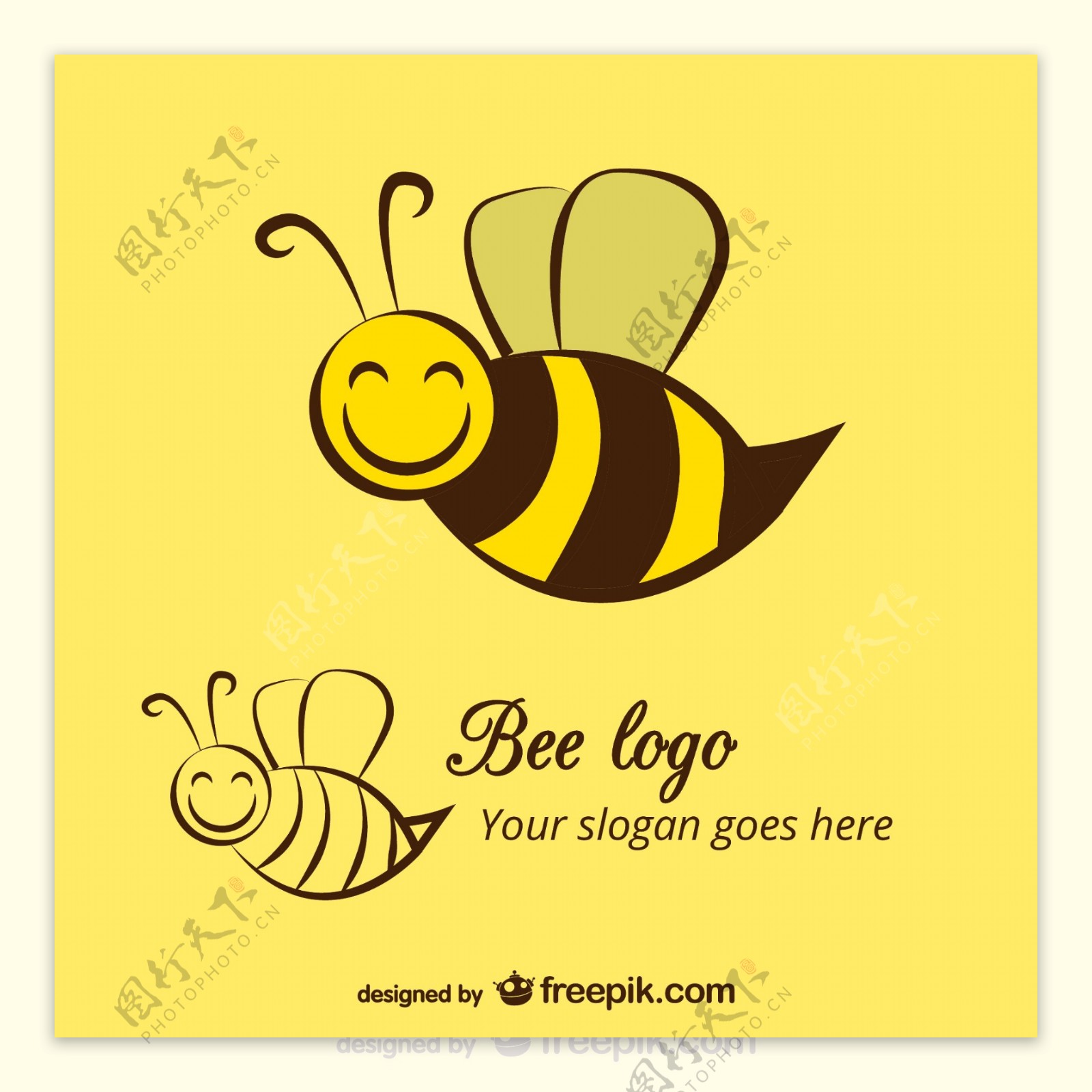 快乐蜜蜂标志模板