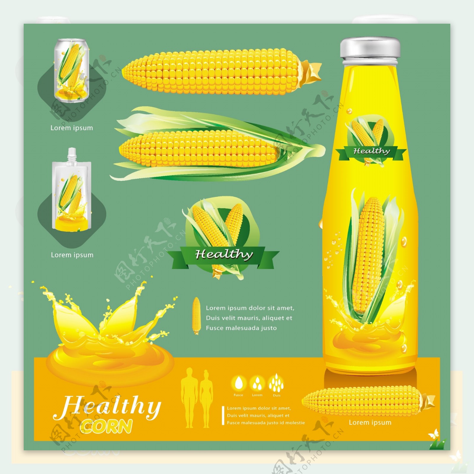玉米饮料标签图片