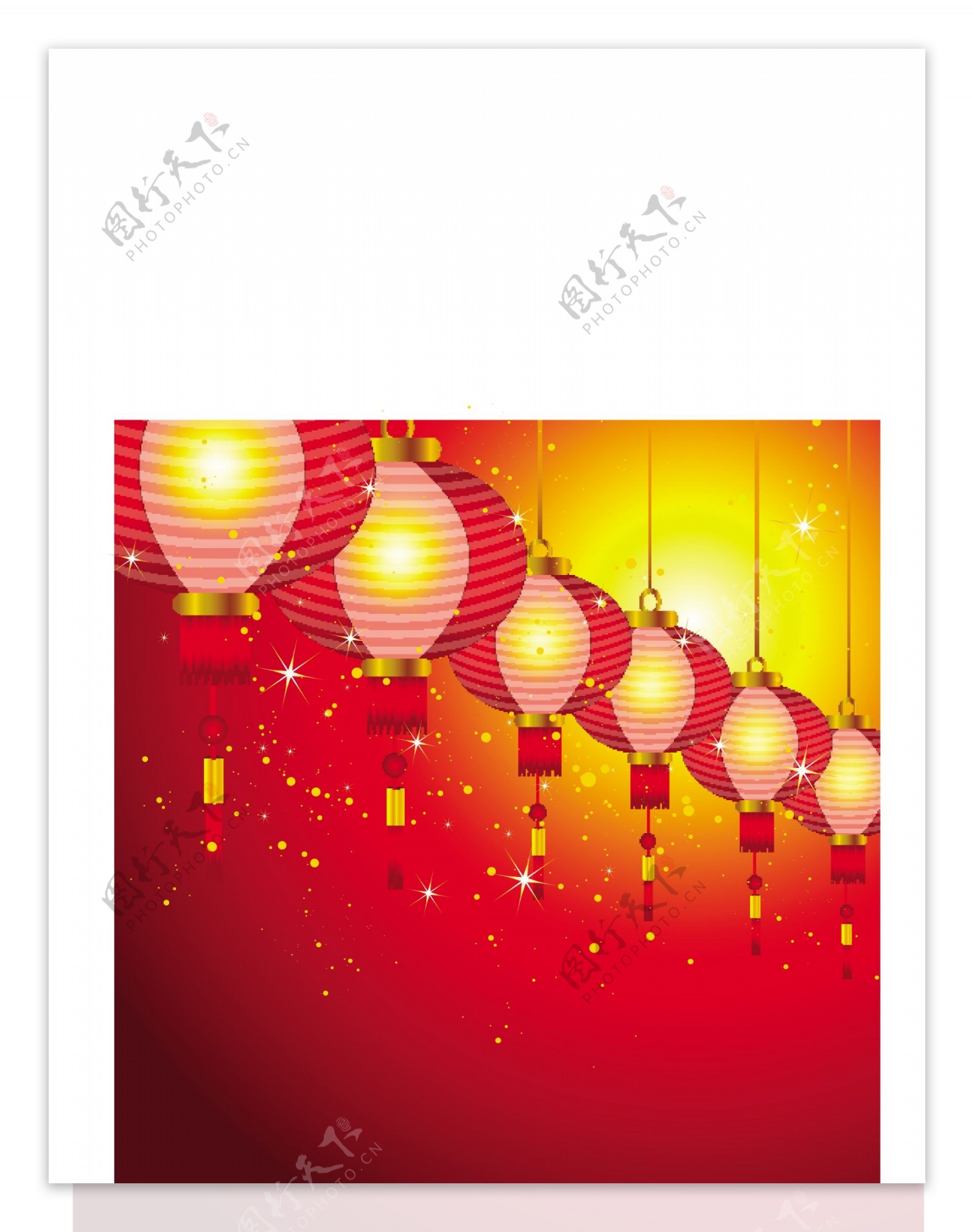 中国新年背景设计与灯笼