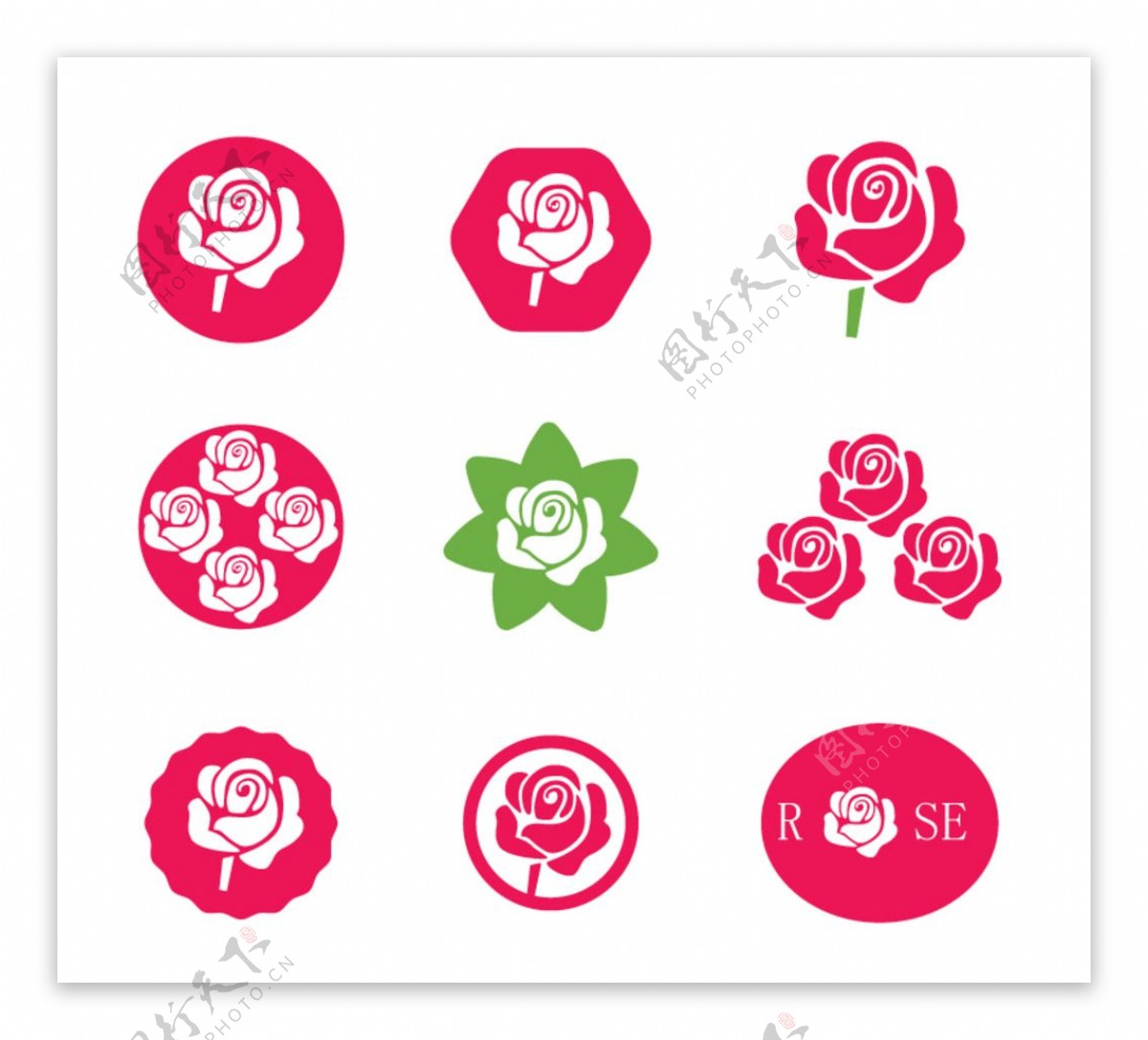 创意玫瑰花图标