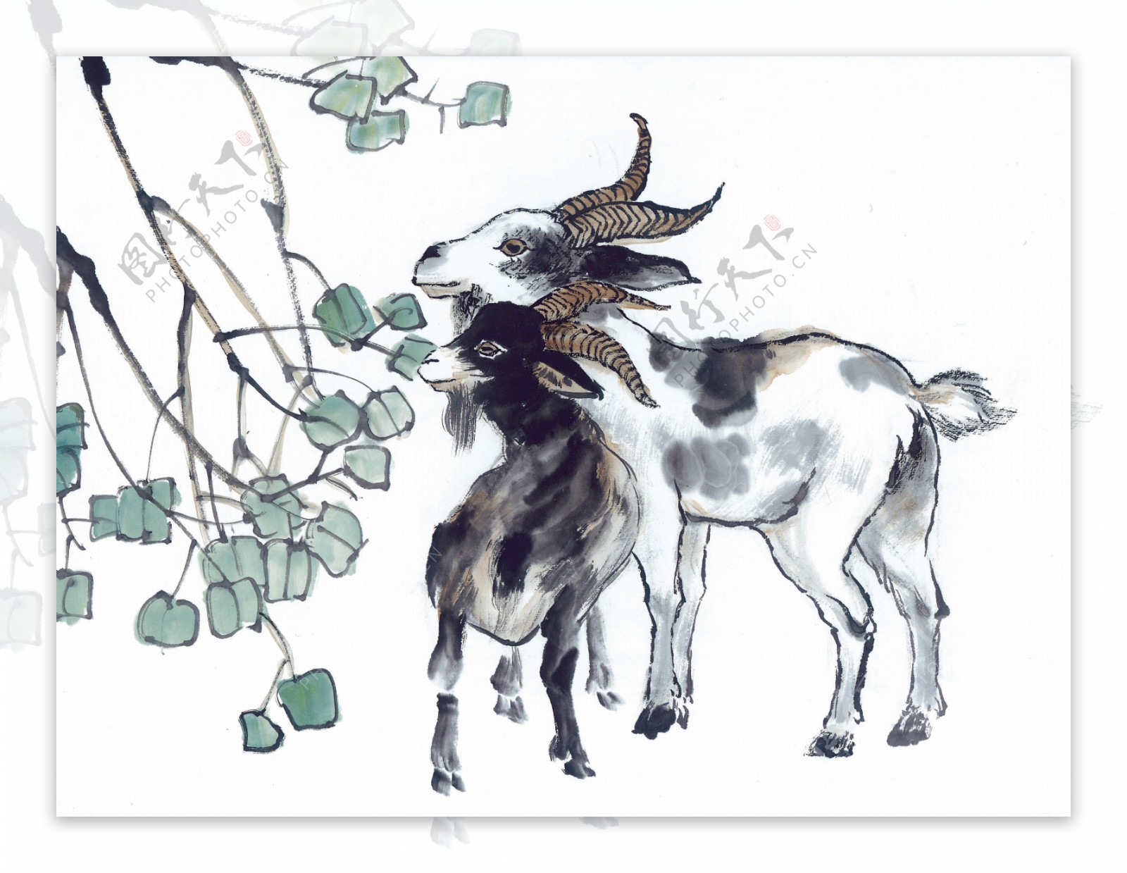 羊十二生肖中国画0046