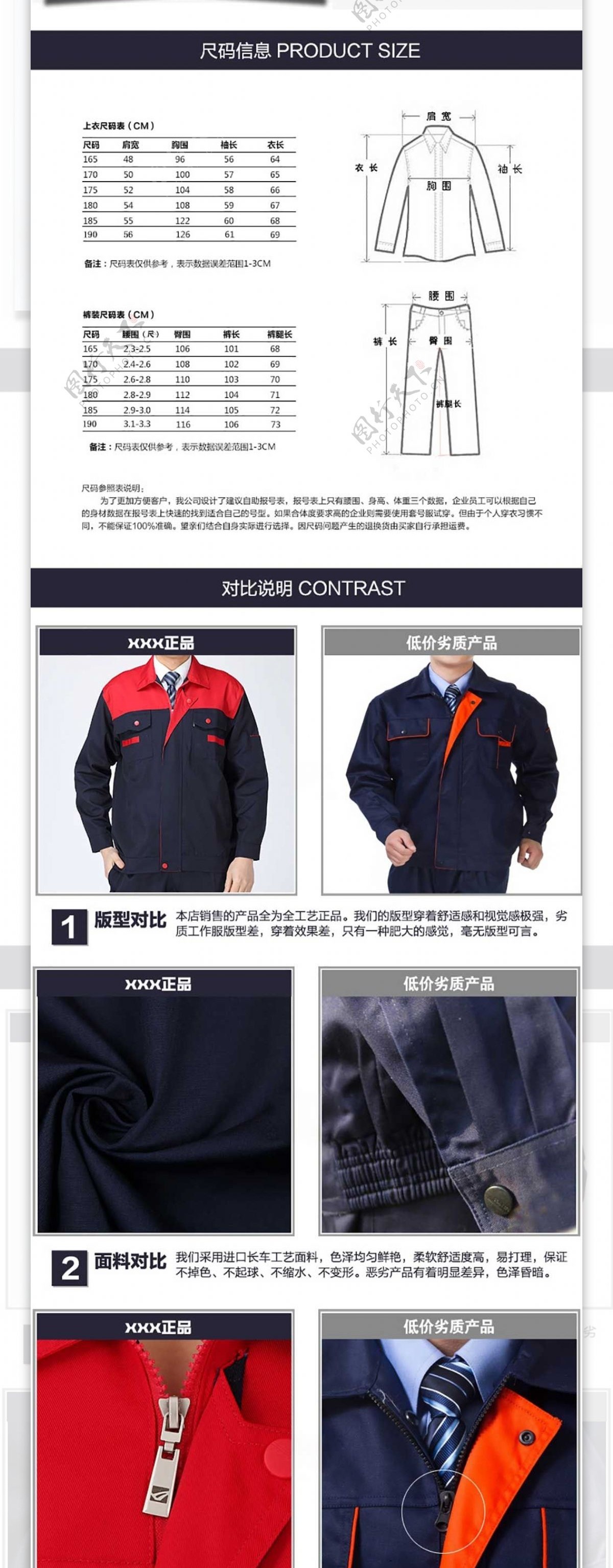 长款工作服详情页模板