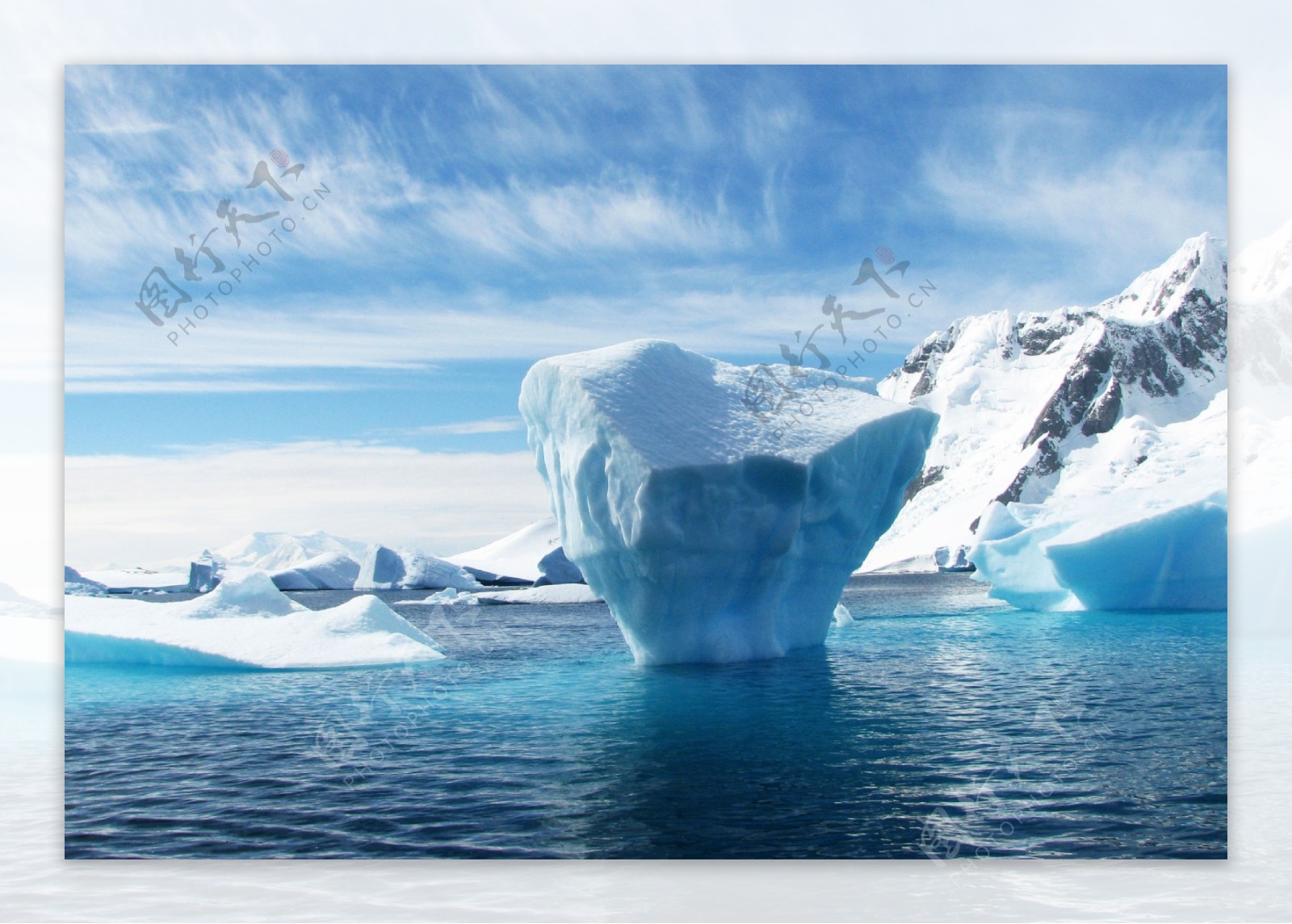 冰山一角南极洲极性蓝色