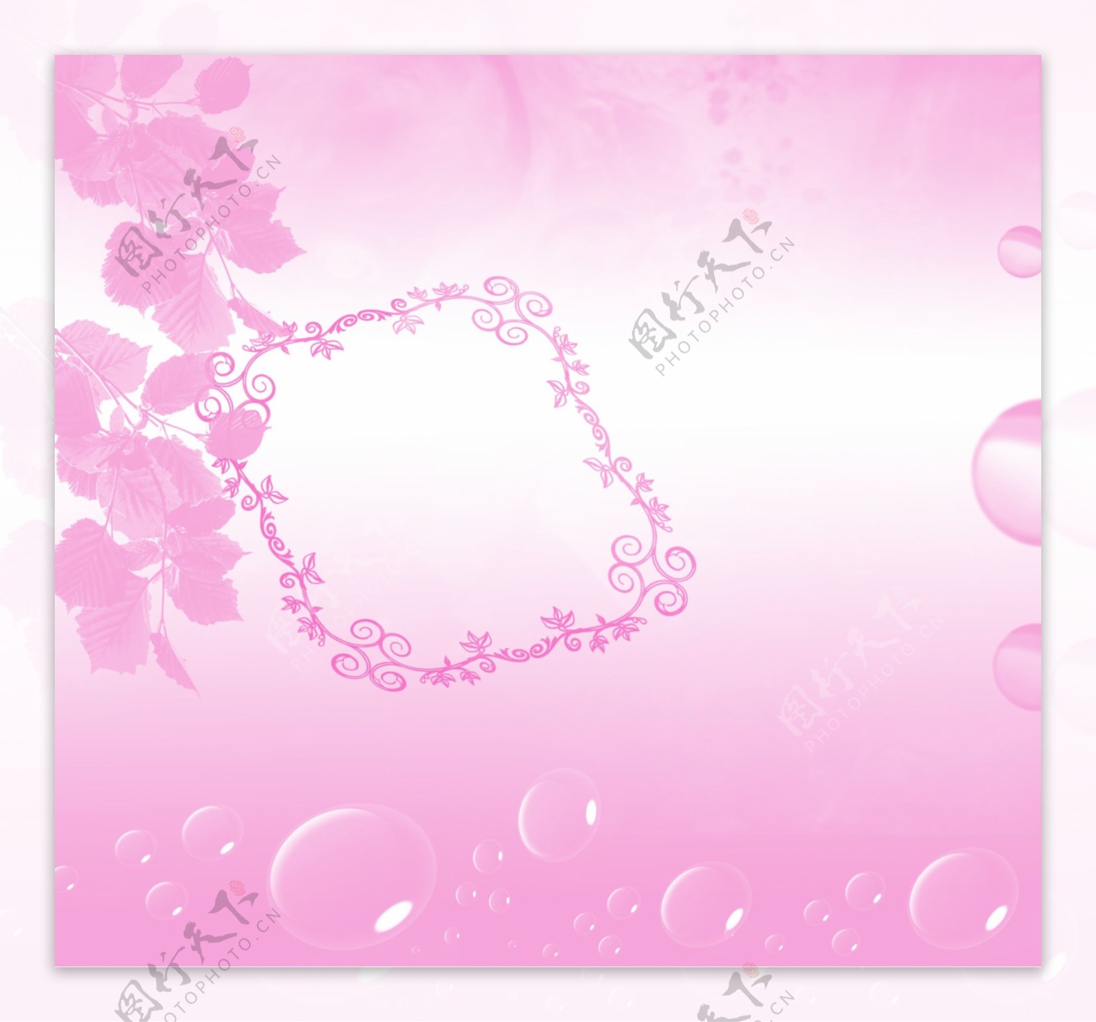 粉色相框模板