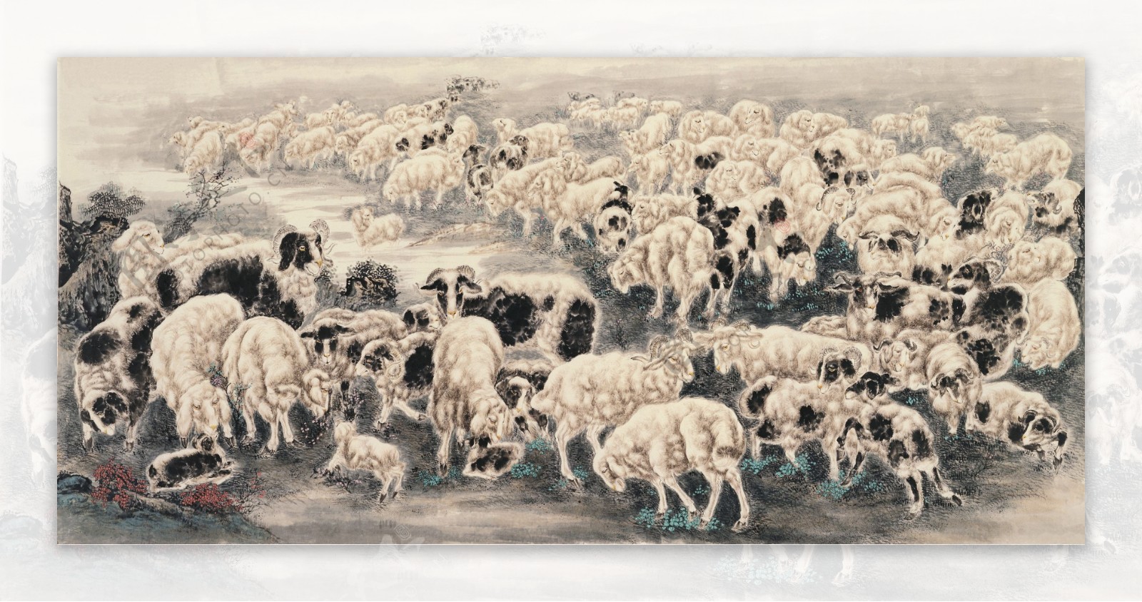 羊动物画国画