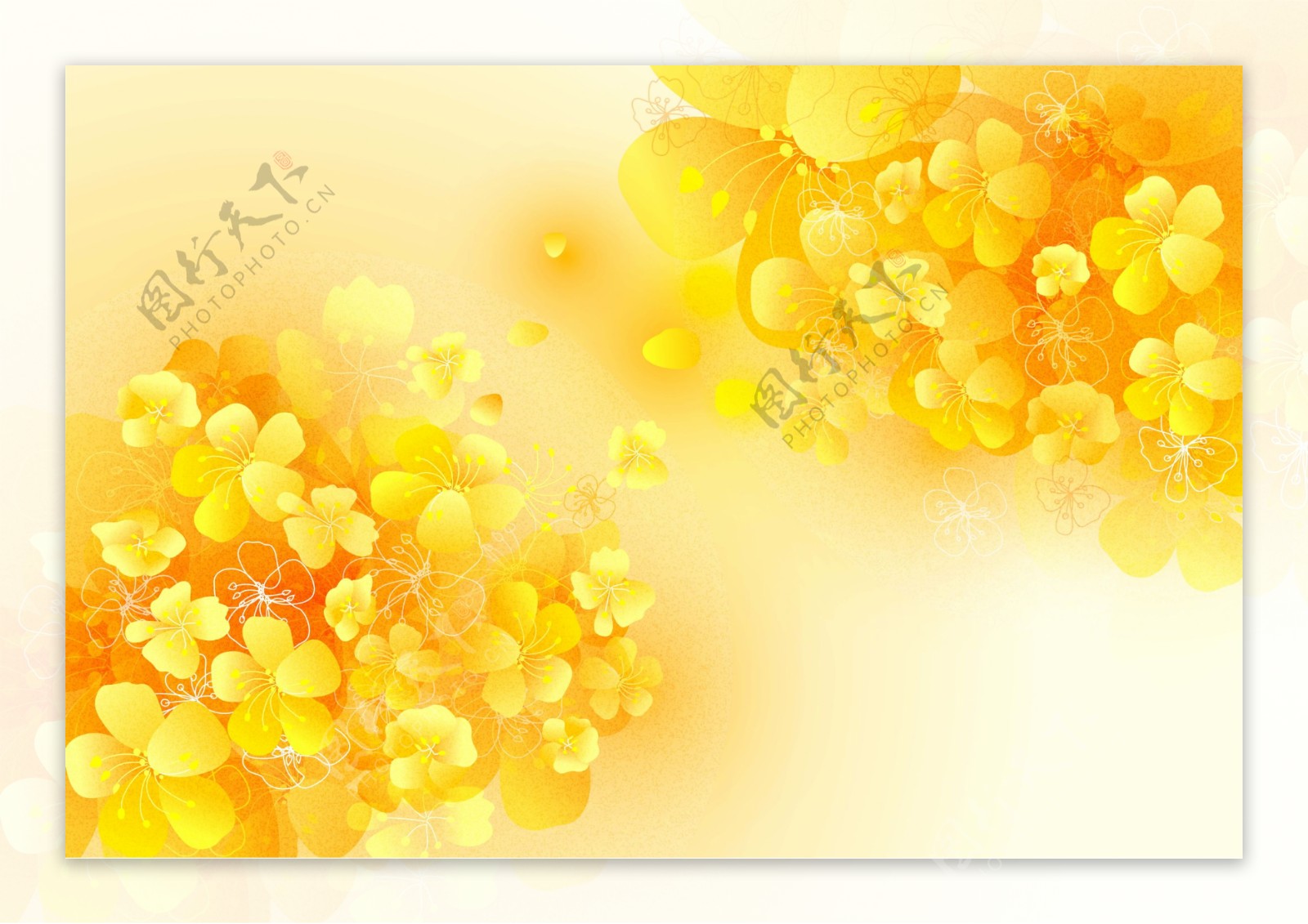 黄色梦幻花朵背景图片
