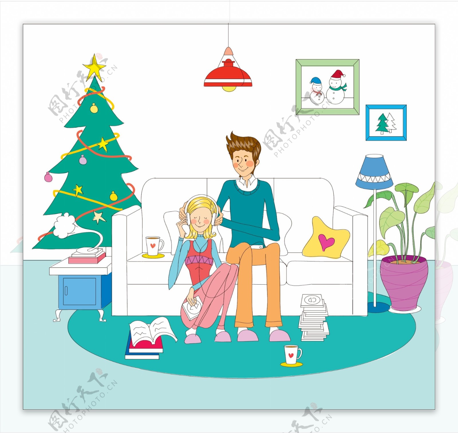 卡通圣诞元素家庭装饰