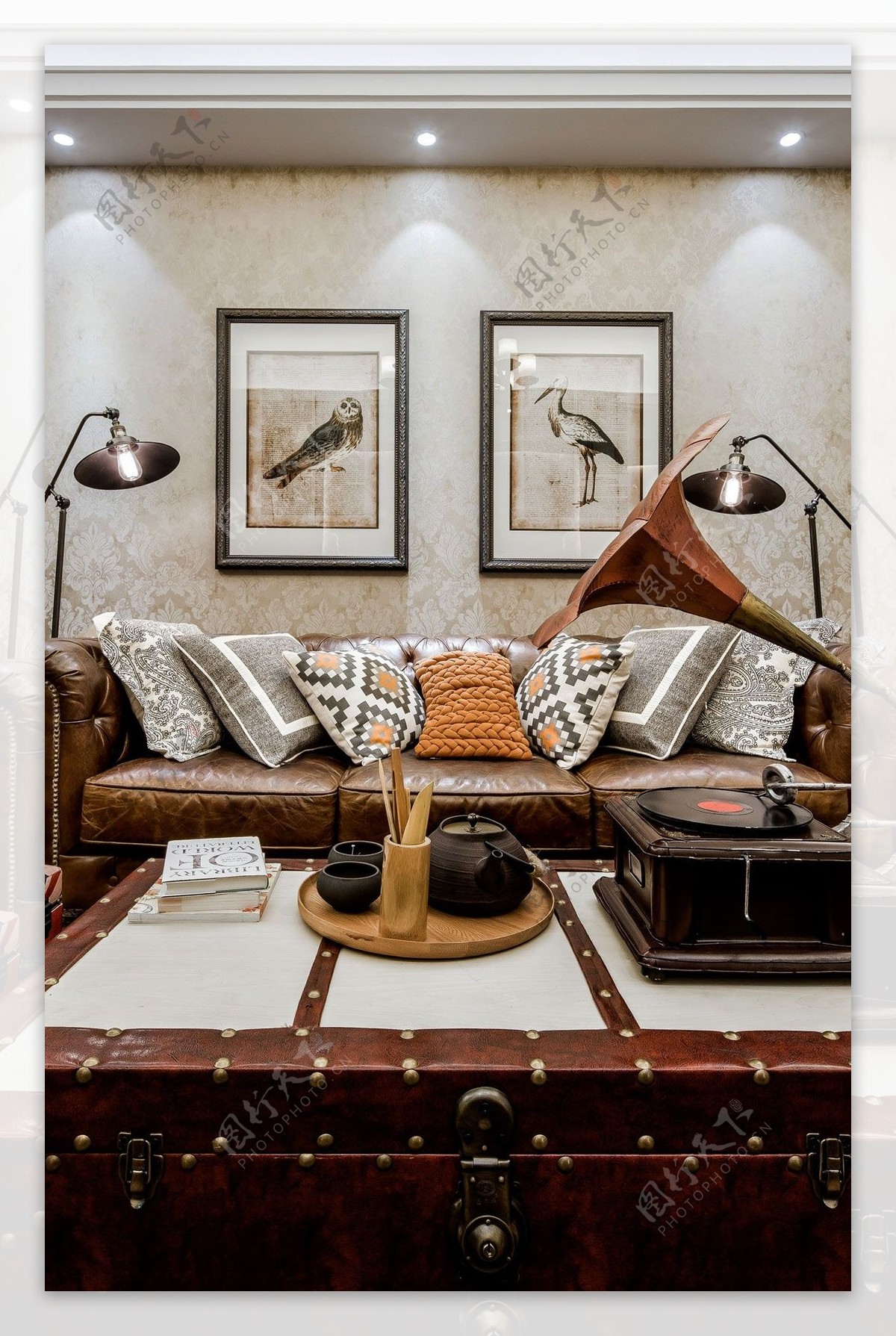 美式复古客厅沙发设计图