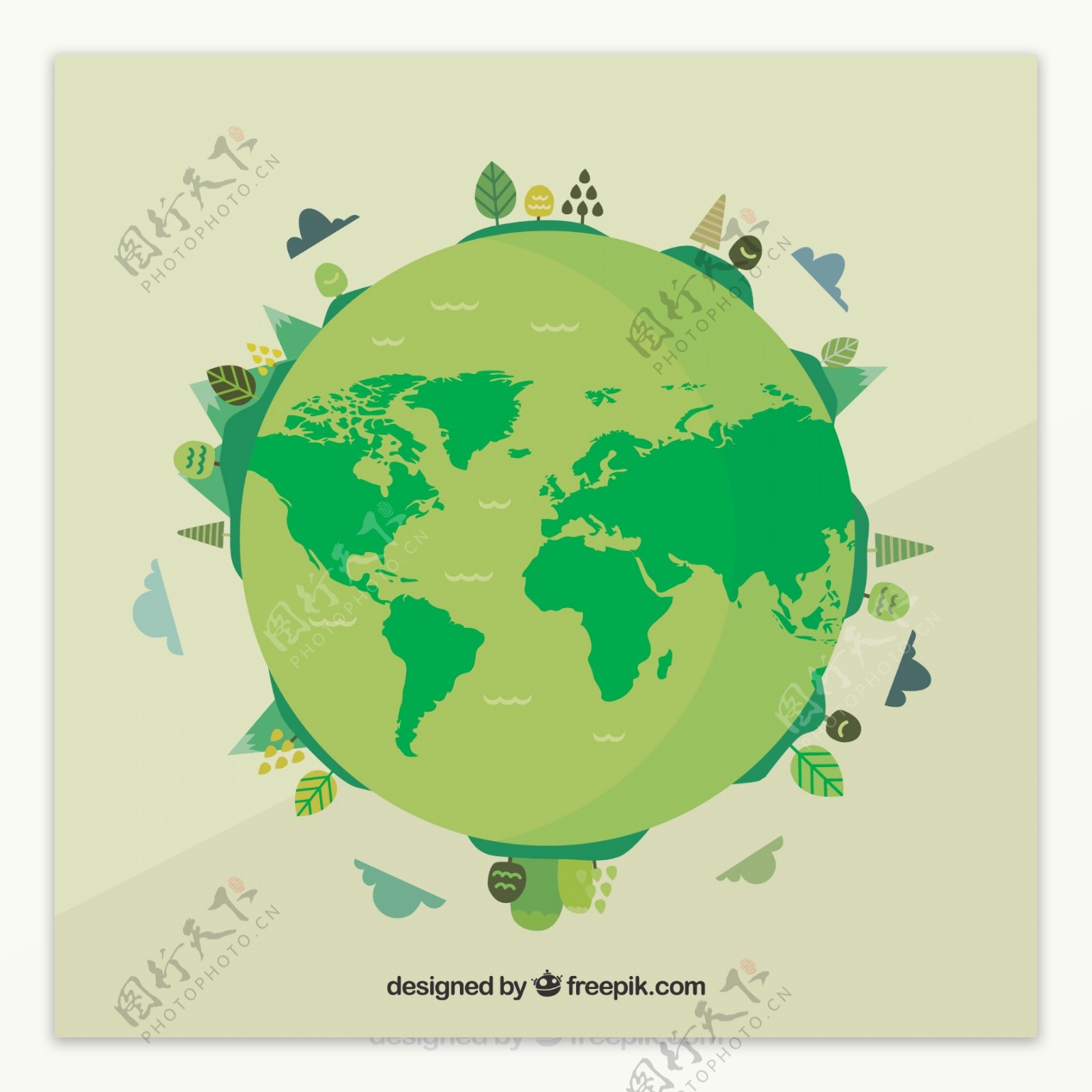 绿色地球背景下的世界环境日