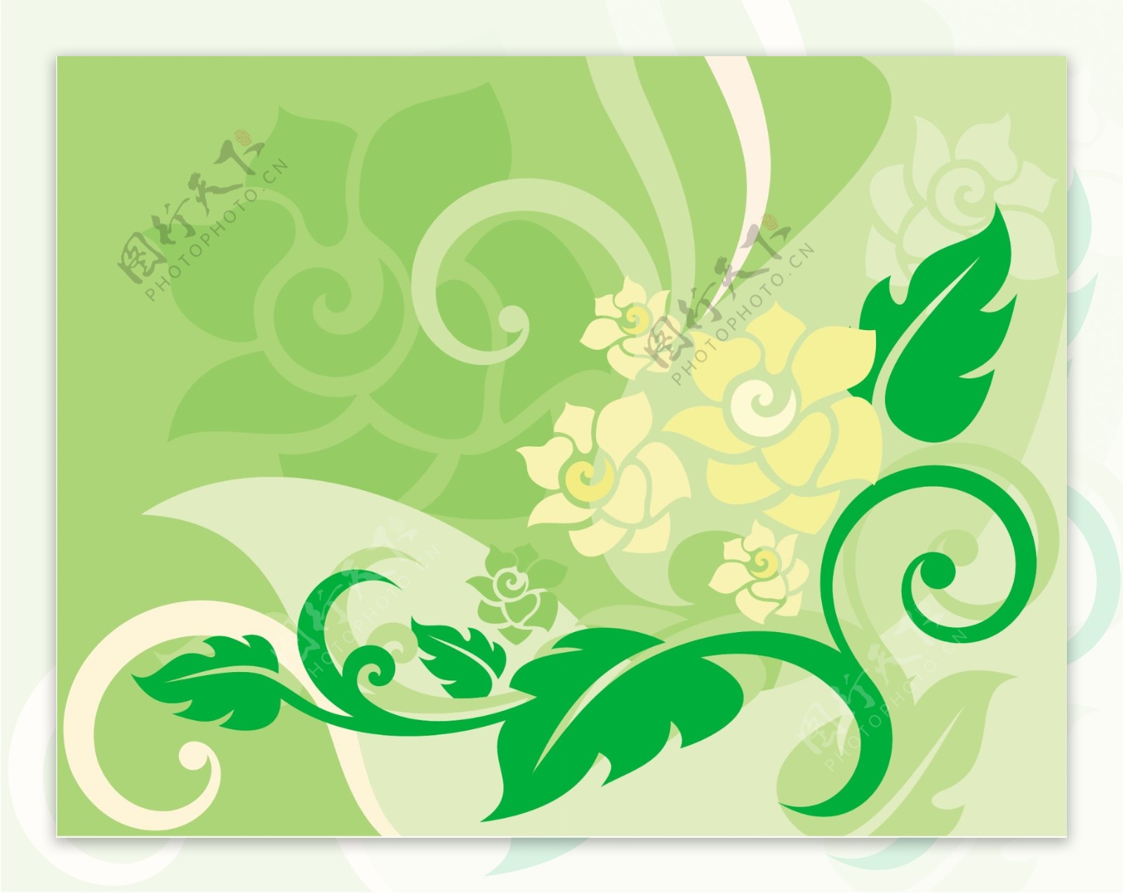 绿色花纹背景设计