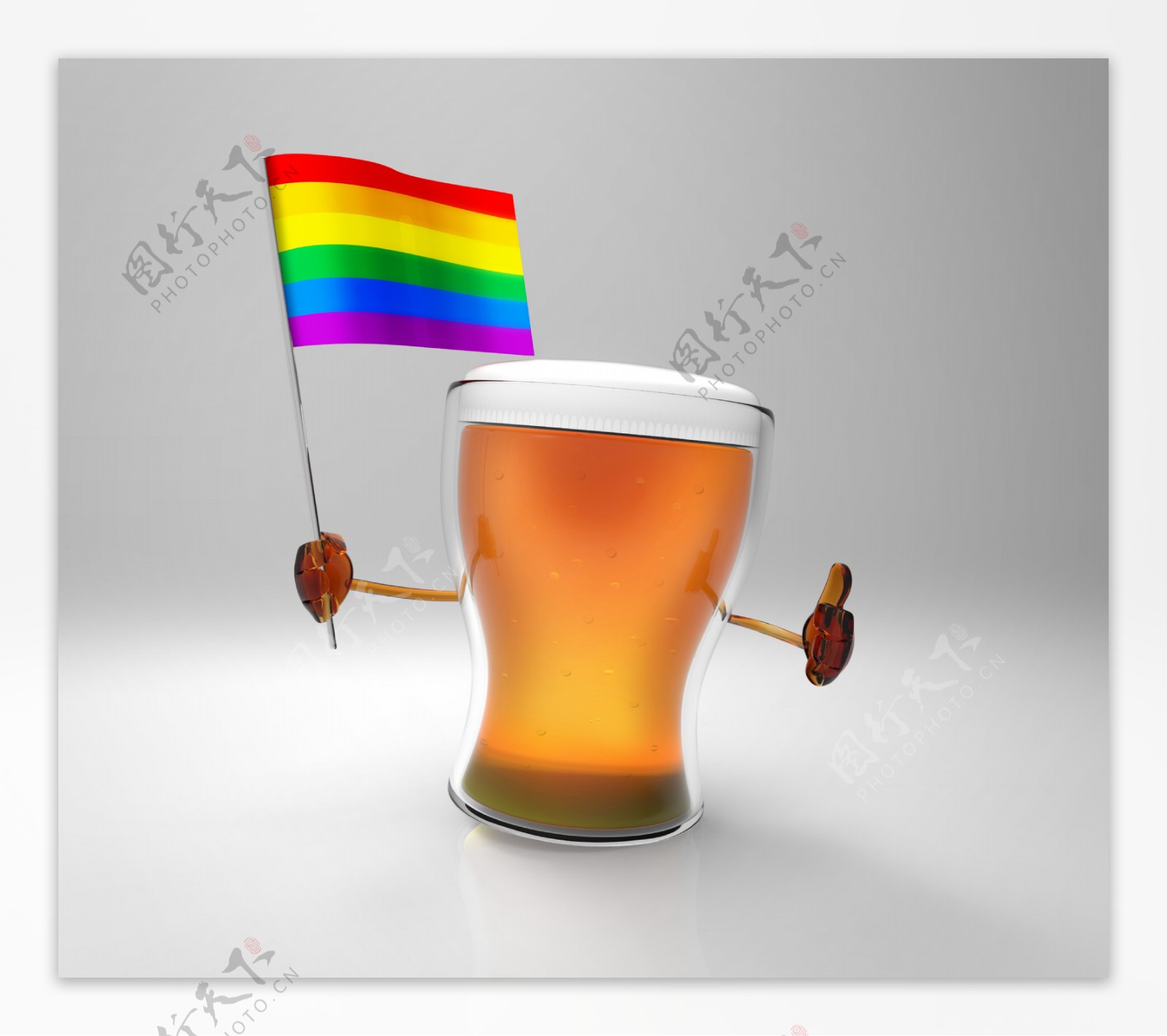 彩色国旗与啤酒图片