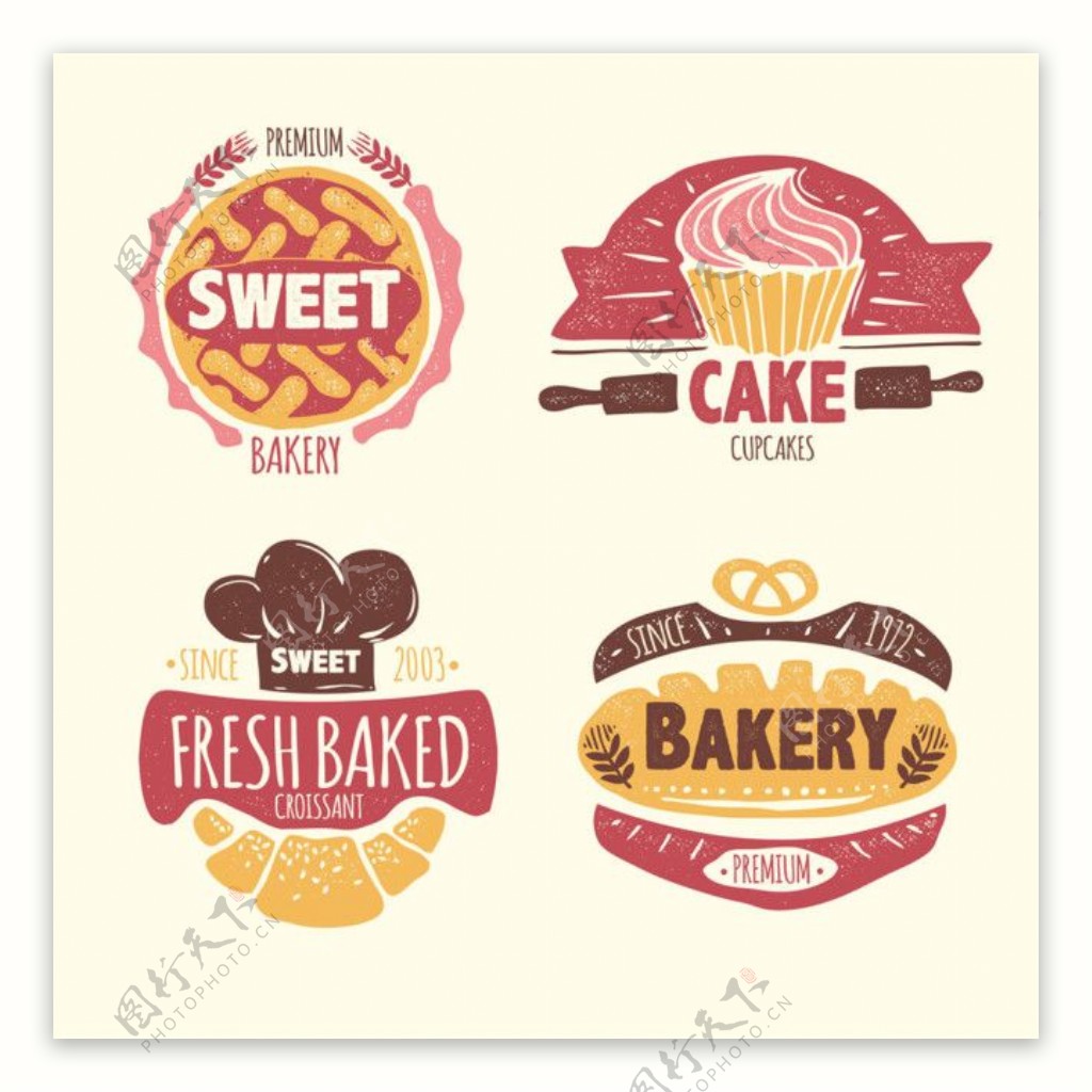 面包蛋糕标签图片