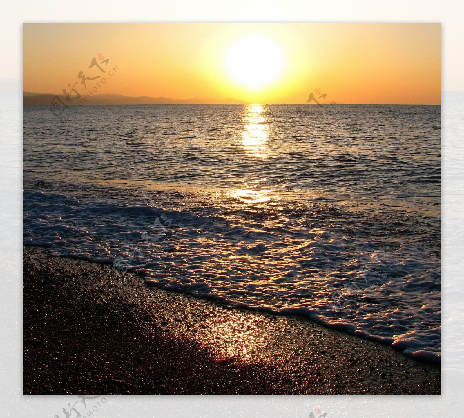 大海落日夕阳自然风景摄影图