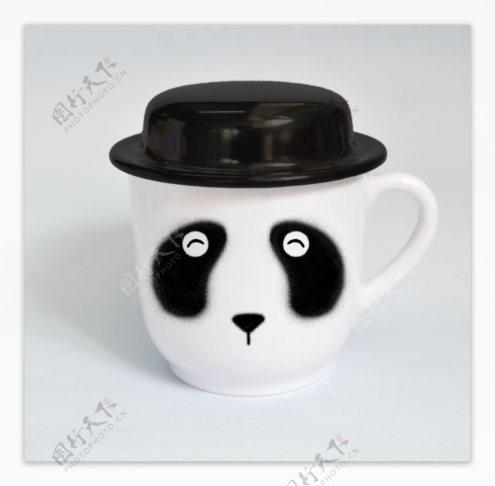 美耐皿密胺帽子杯可爱熊猫图