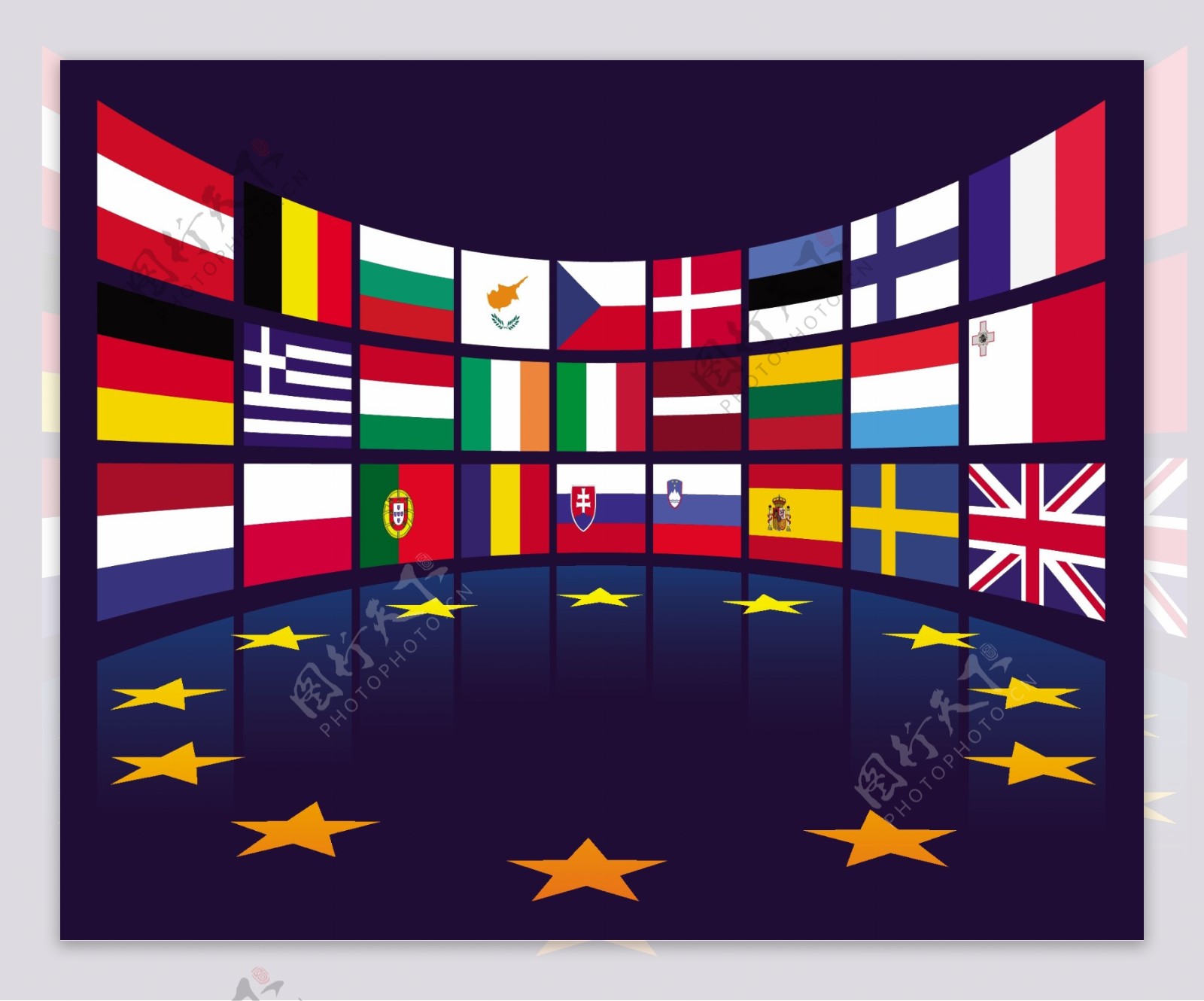 多款欧盟国家旗帜