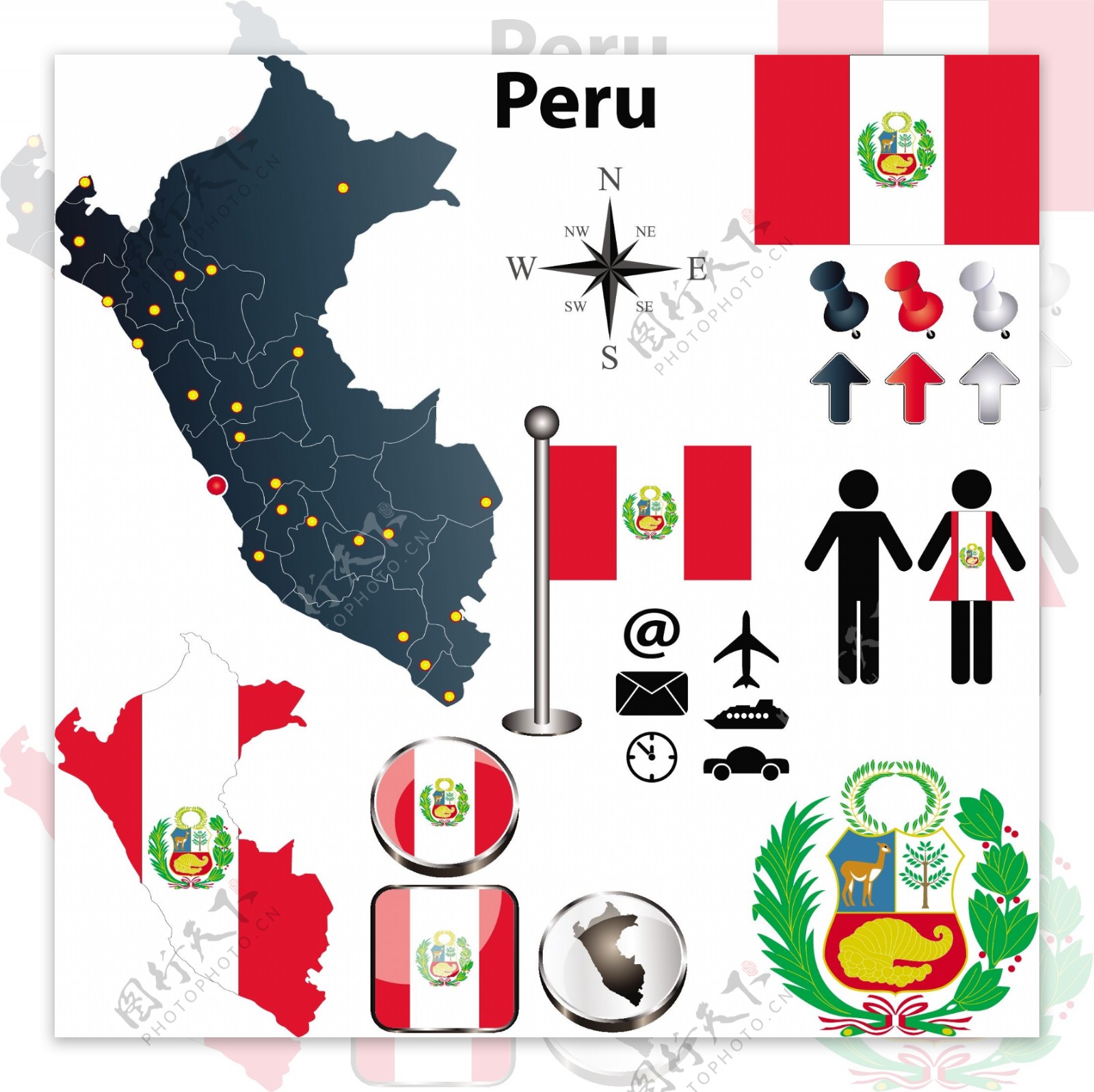 秘鲁地图国旗
