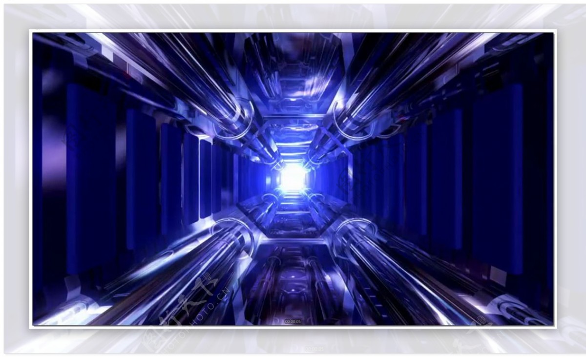 高清蓝色科技隧道视频素材