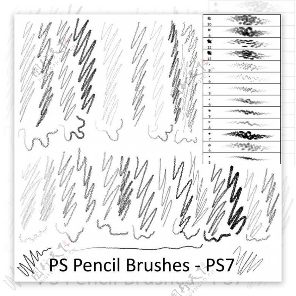 PhotoshopCS5专用铅笔笔刷免费下载
