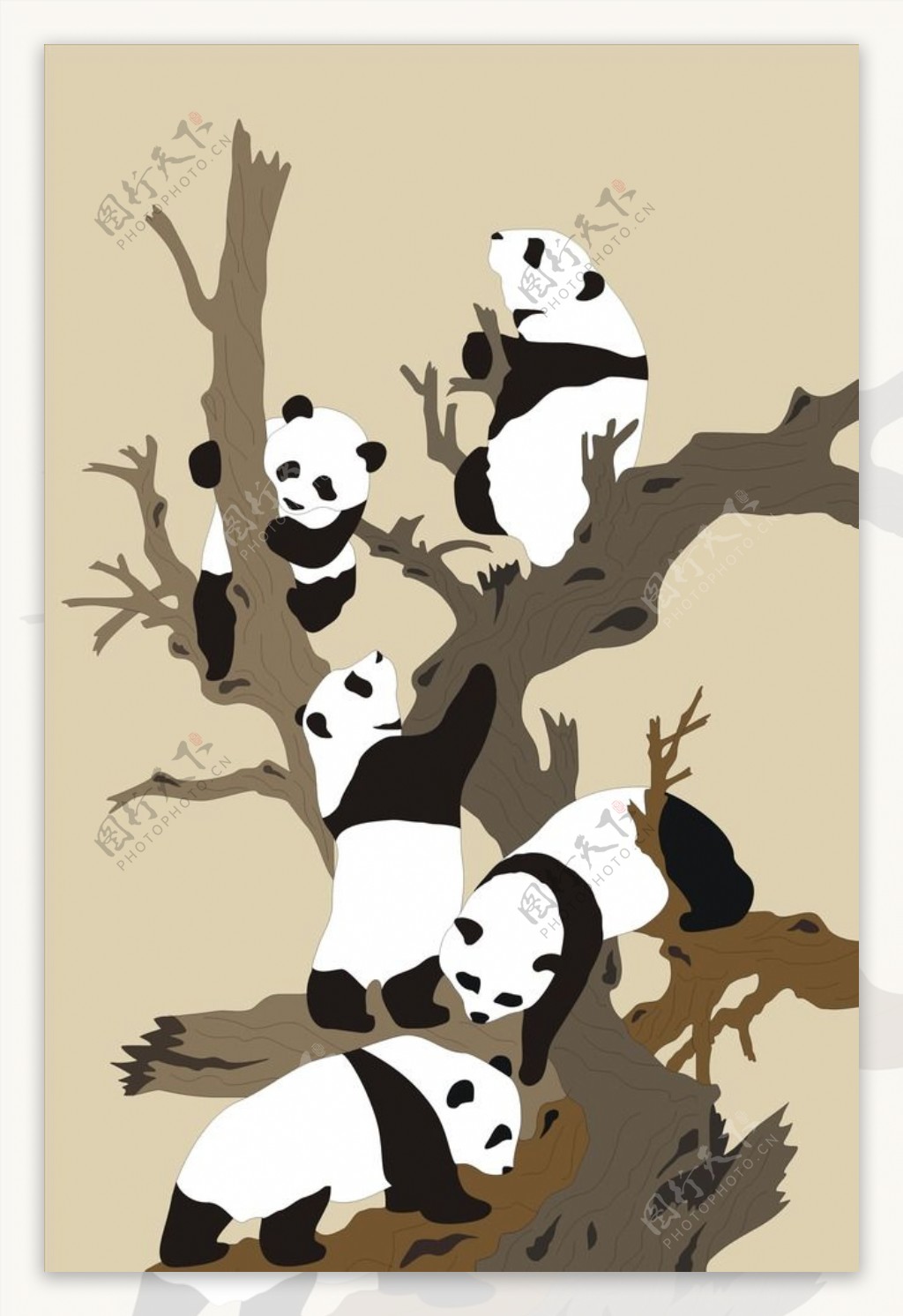 熊猫矢量图活泼熊猫可爱熊猫
