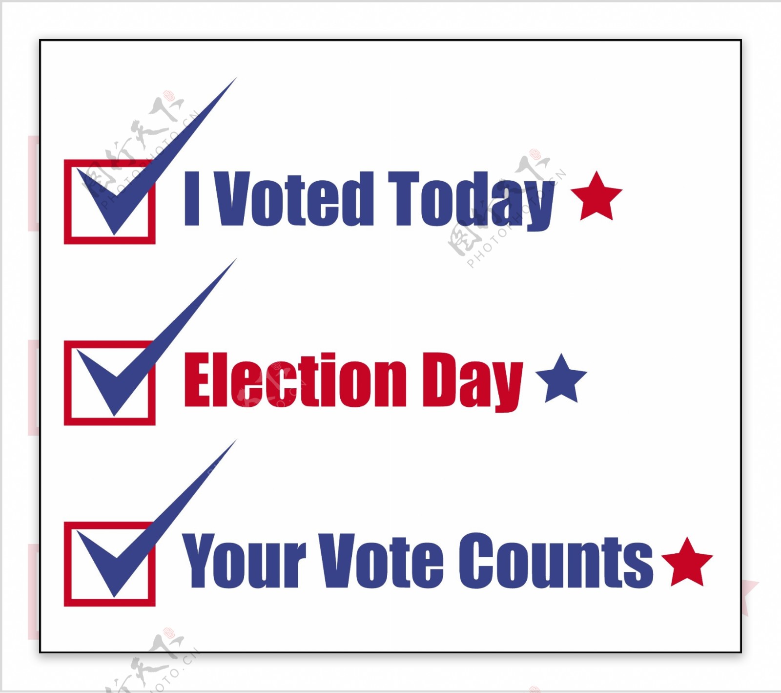 文本行的各种投票选举日矢量插画