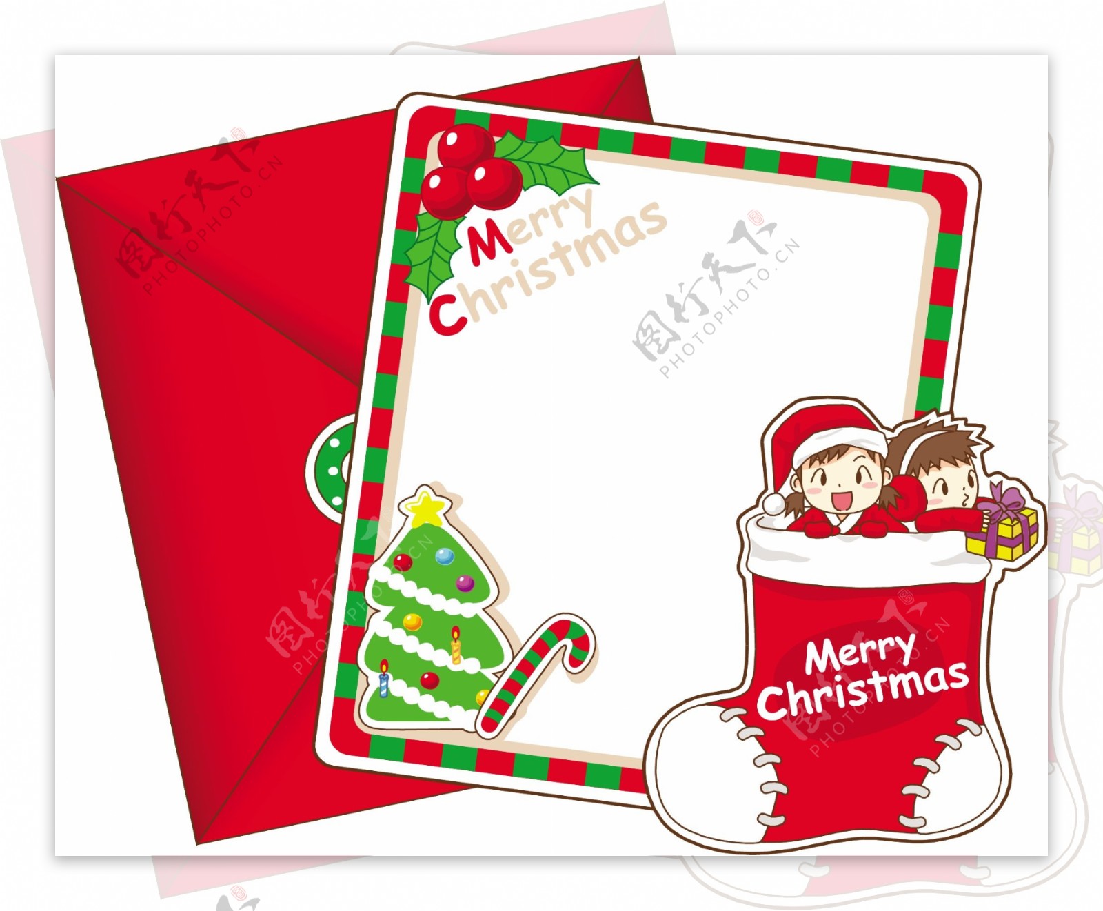 红色圣诞卡片矢量素材