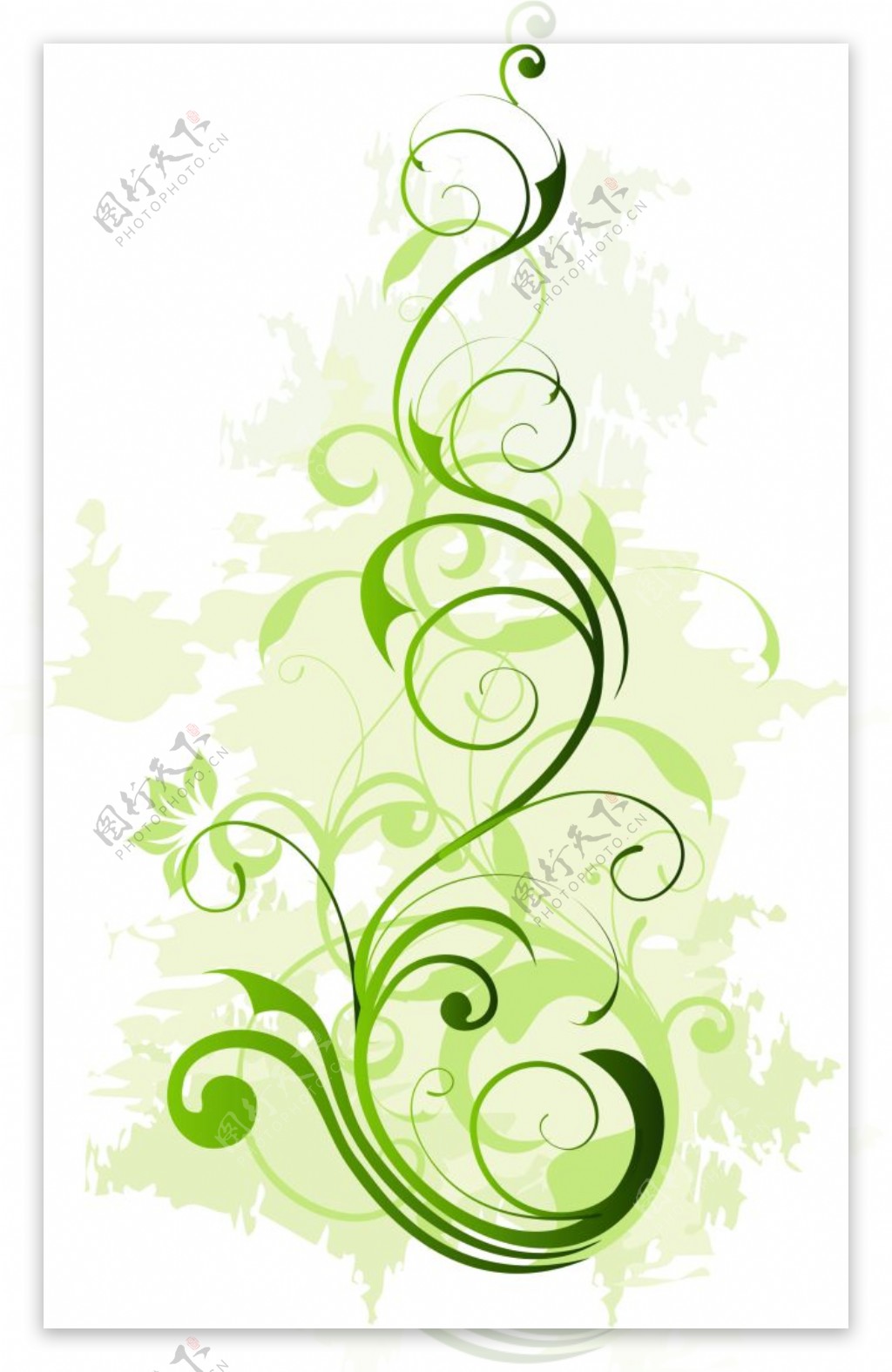 绿色花卉花纹图案设计