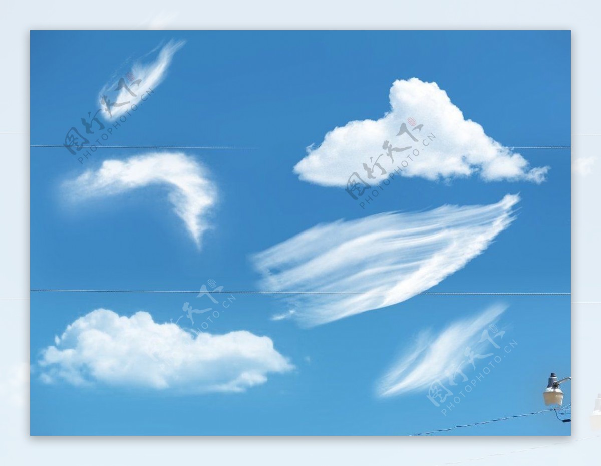 漂亮的梦幻天空云彩白云Photoshop笔刷素材下载