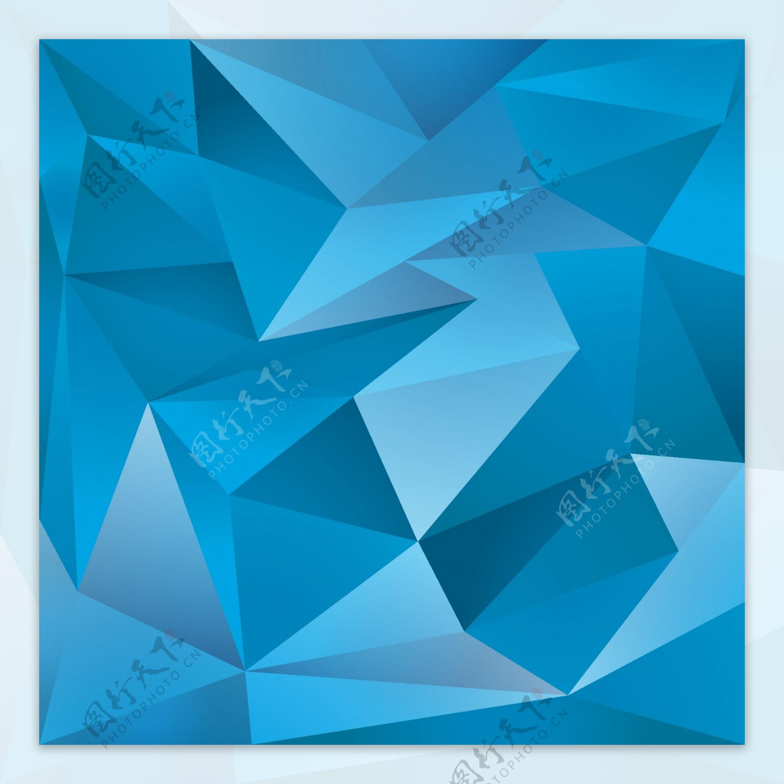 蓝色三角形多边形背景