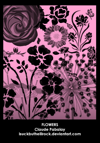 植物鲜花花纹图案装饰photoshop笔刷下载