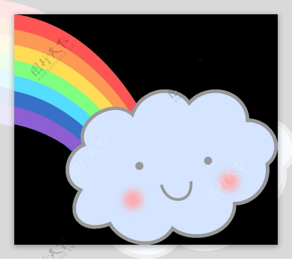 可爱的云与彩虹